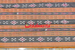 Grey Yellow Single Ikat Pasapali (Fabric)