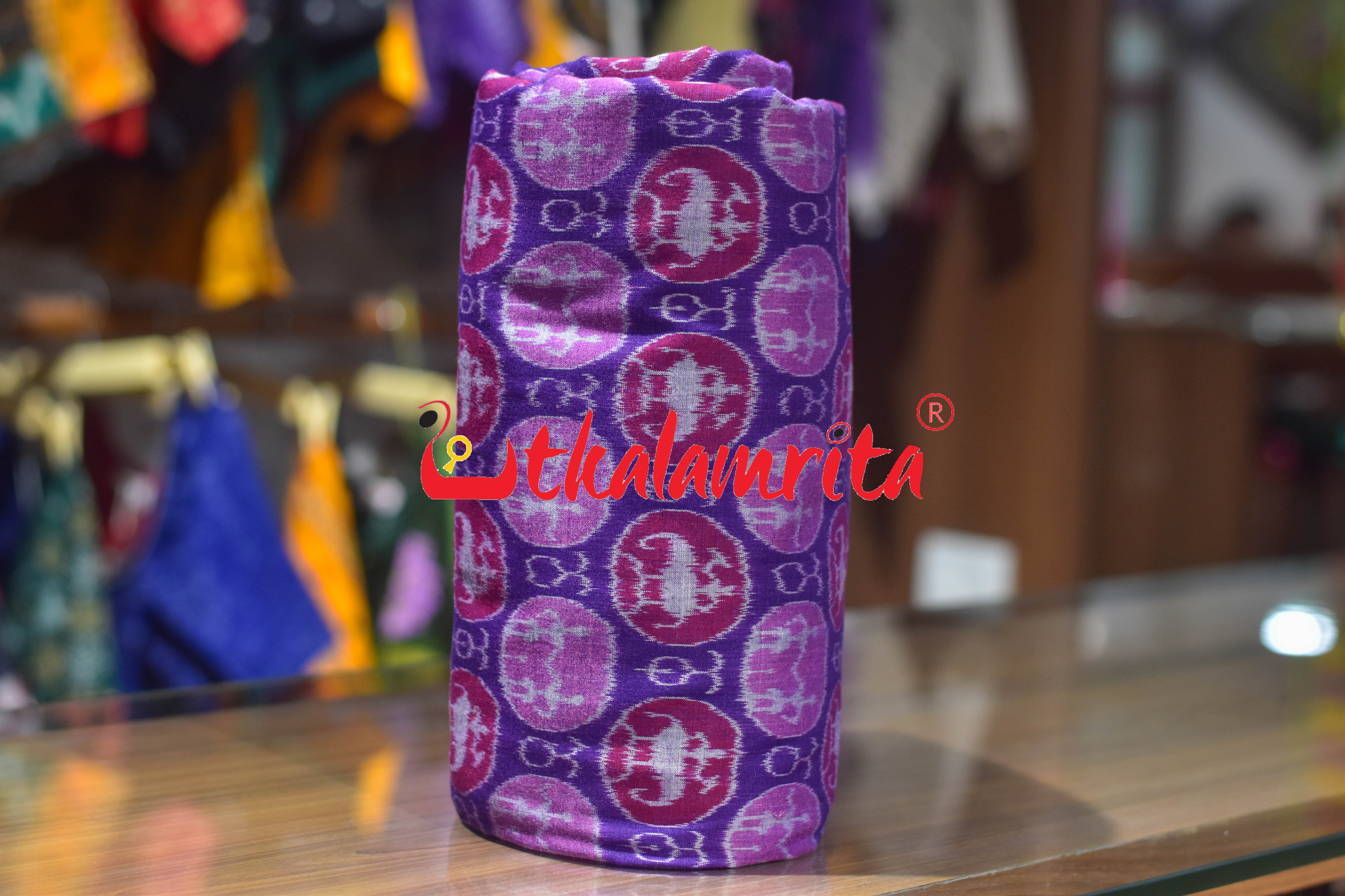 Violet Maroon Jodi Tribals Sambalpuri Cotton (Fabric)