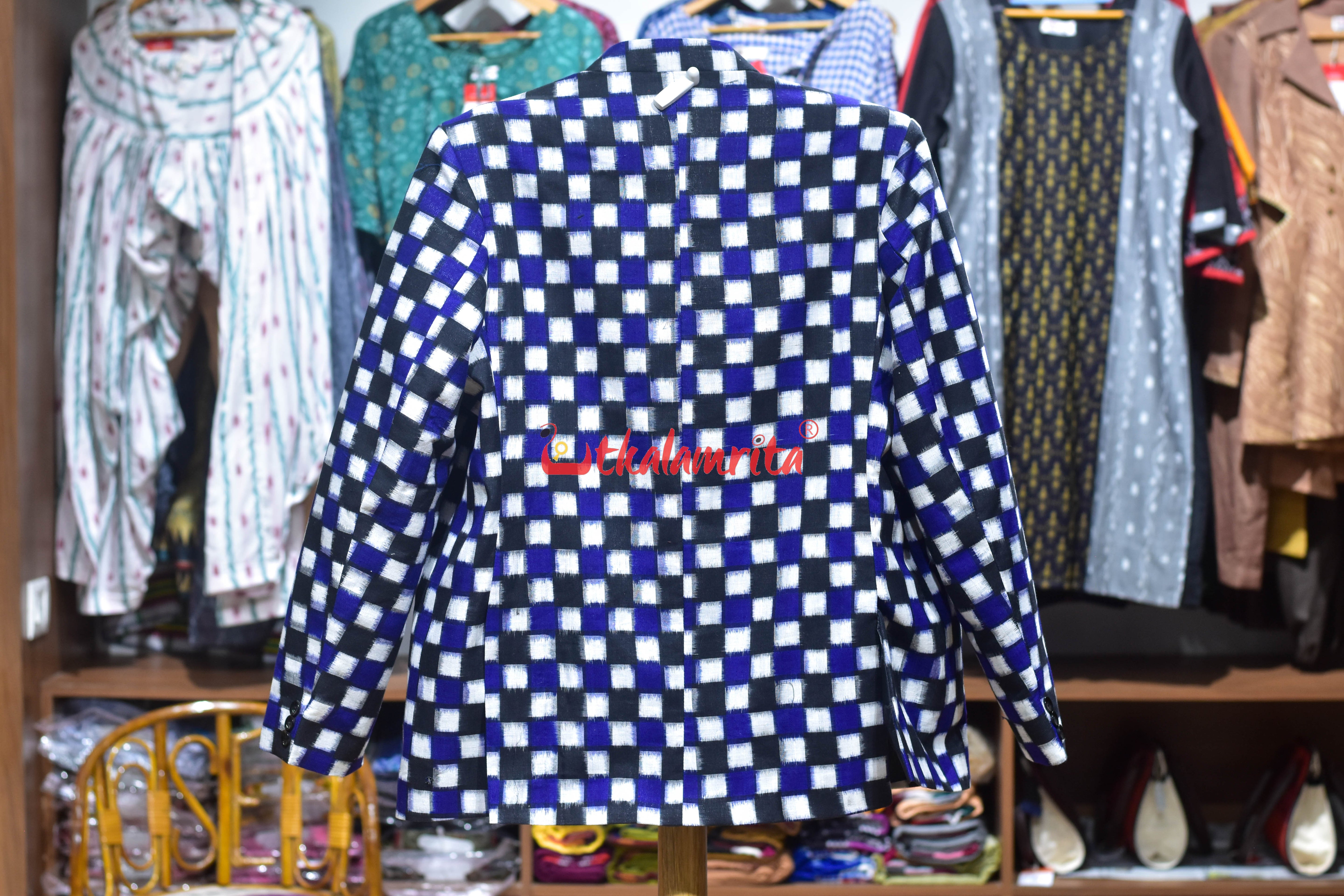 Blue Black 37 Kuthi Asymmetric (Men's Blazer)