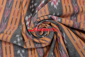 Grey Yellow Single Ikat Pasapali (Fabric)