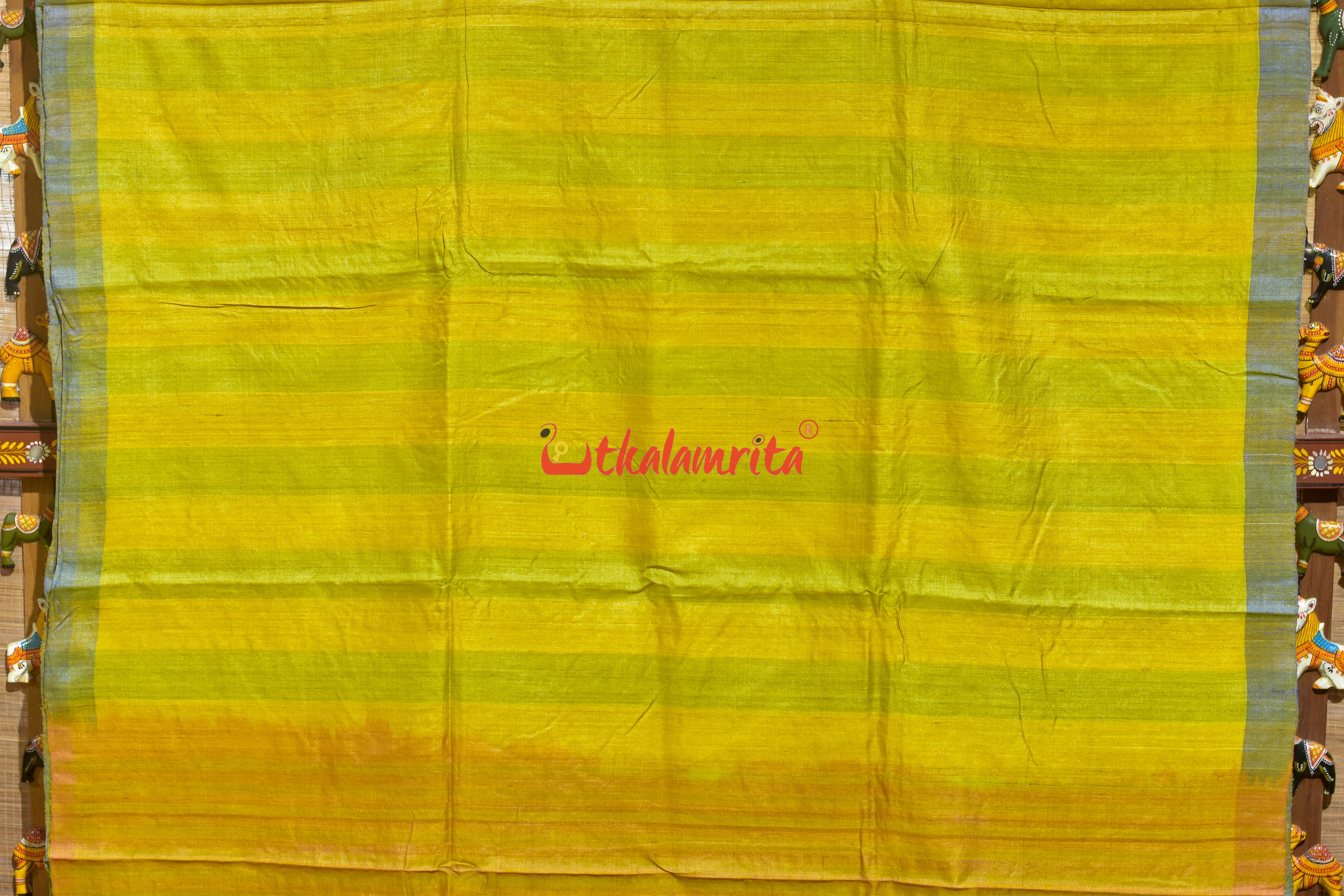Yellow Surya Namaskar Gopalpur Tussar Silk Saree