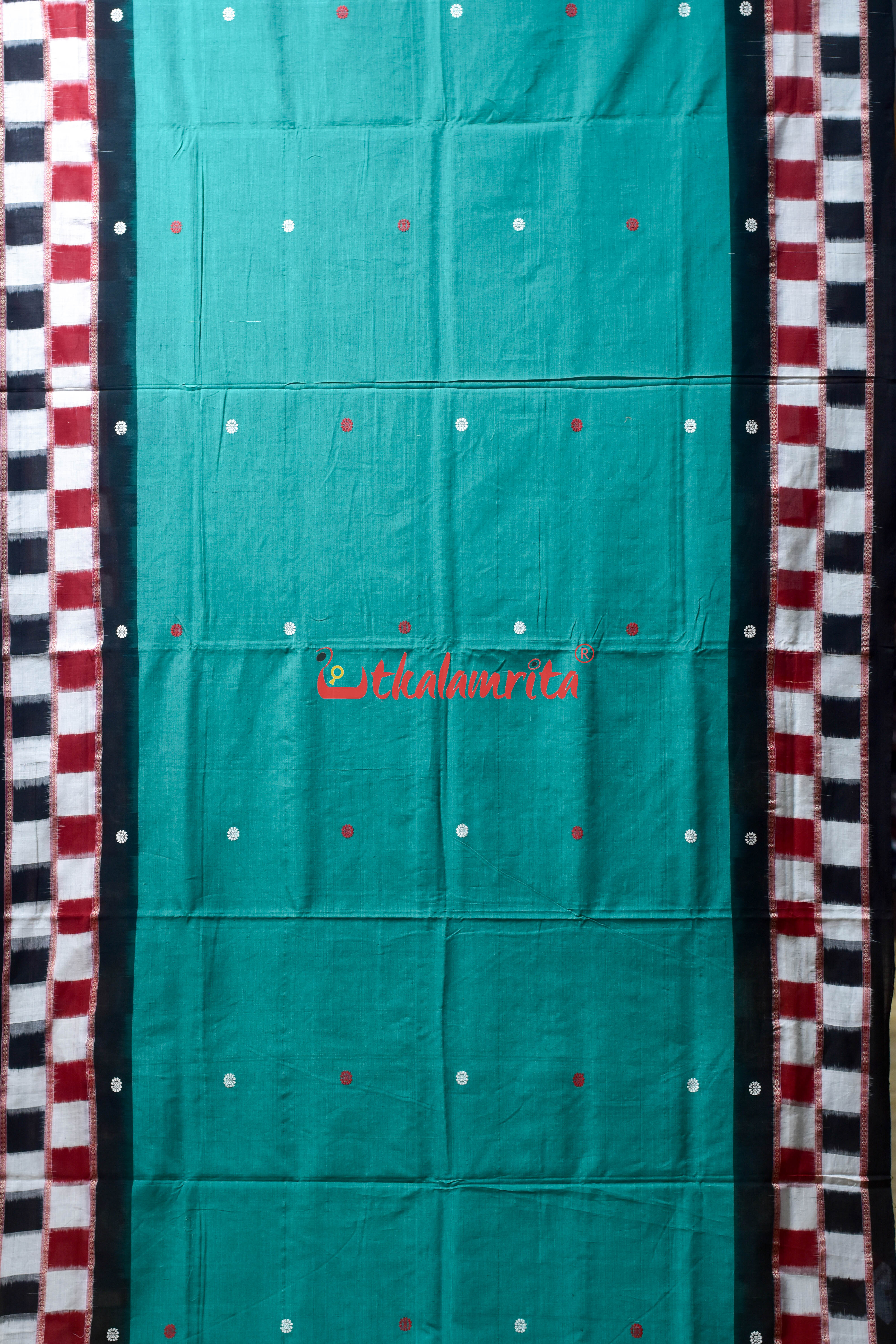 Green Border Big Pasapali Cotton Saree