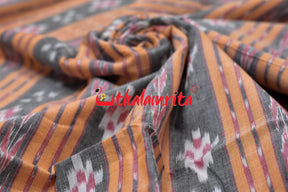 Grey Yellow Single Ikat Pasapali (Fabric)