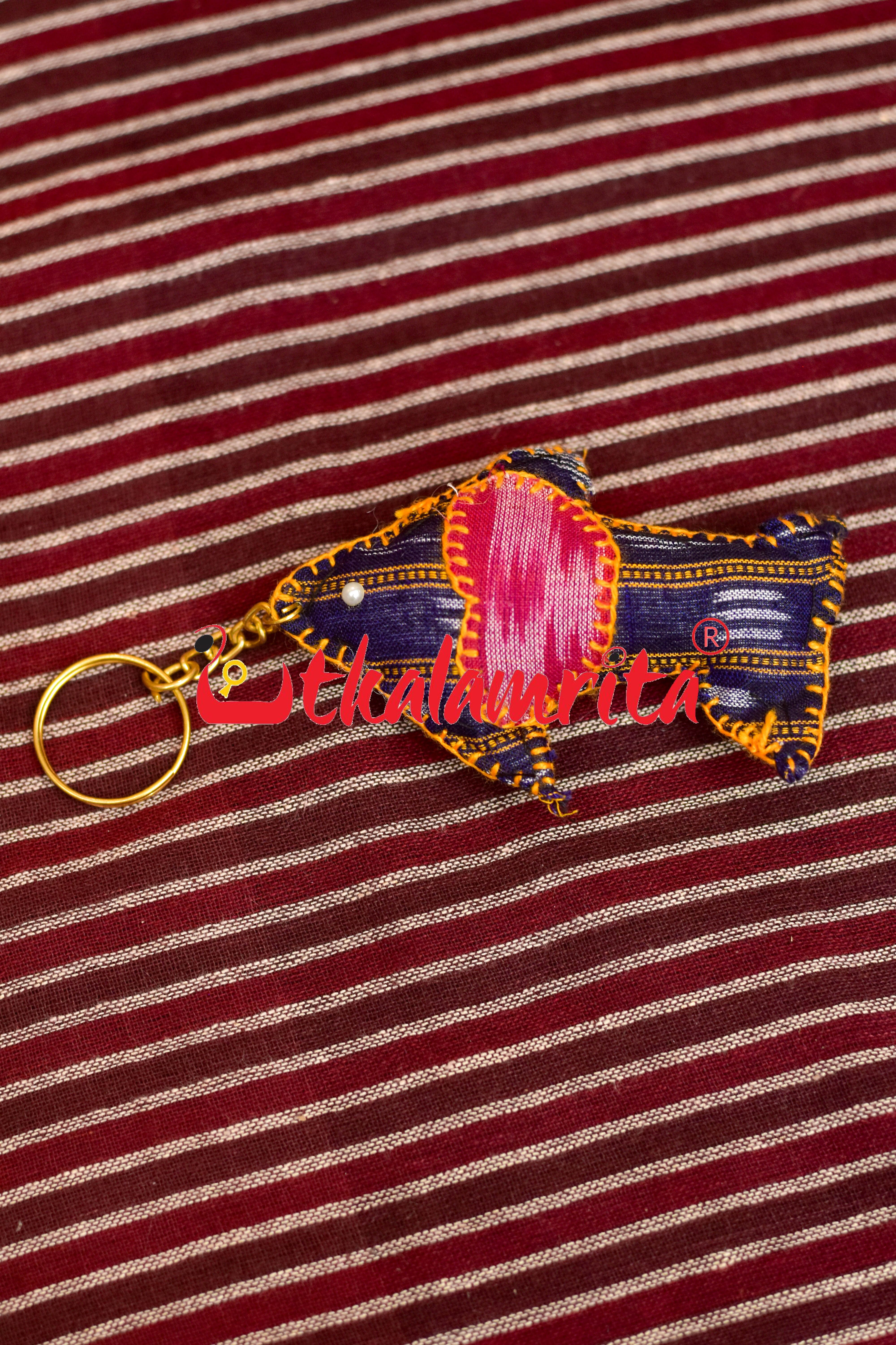 Bule Fish Ikat Keyring