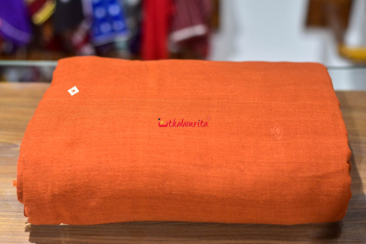 Rust Orange White Buti Kotpad (Fabric)