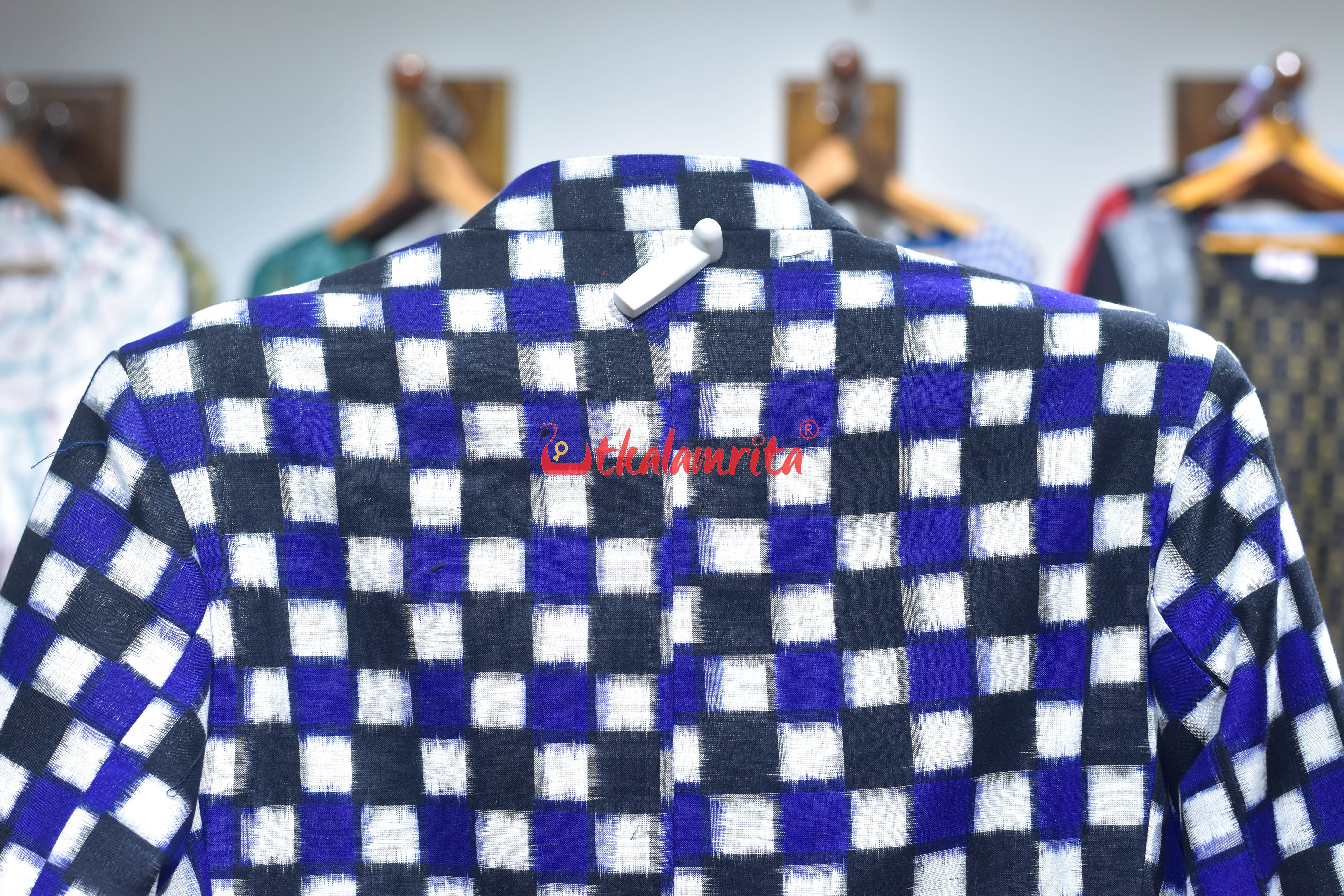 Blue Black 37 Kuthi Asymmetric (Men's Blazer)