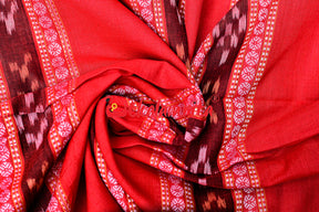 Red with Lines Pasapali Borders (Fabric)