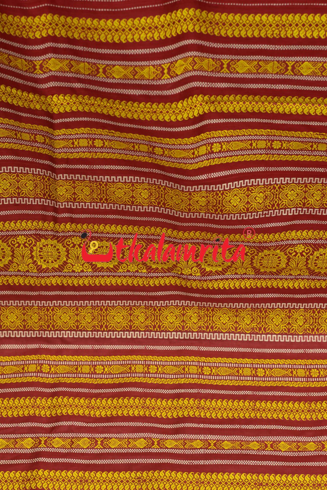 Peach Red Chakra Jaala Gopalpur Tussar Saree