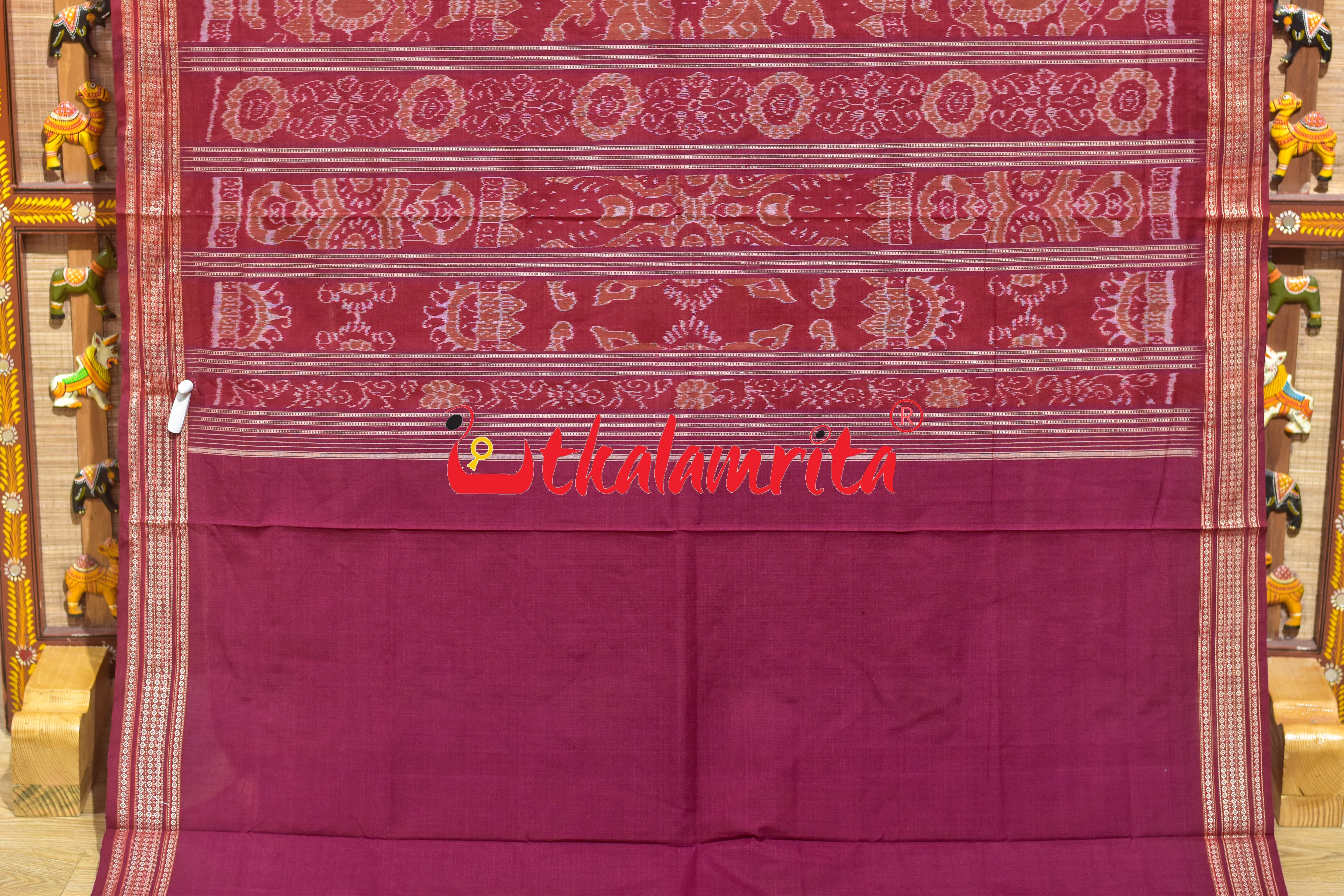 Mustard Black Buti Bomkai Cotton Saree