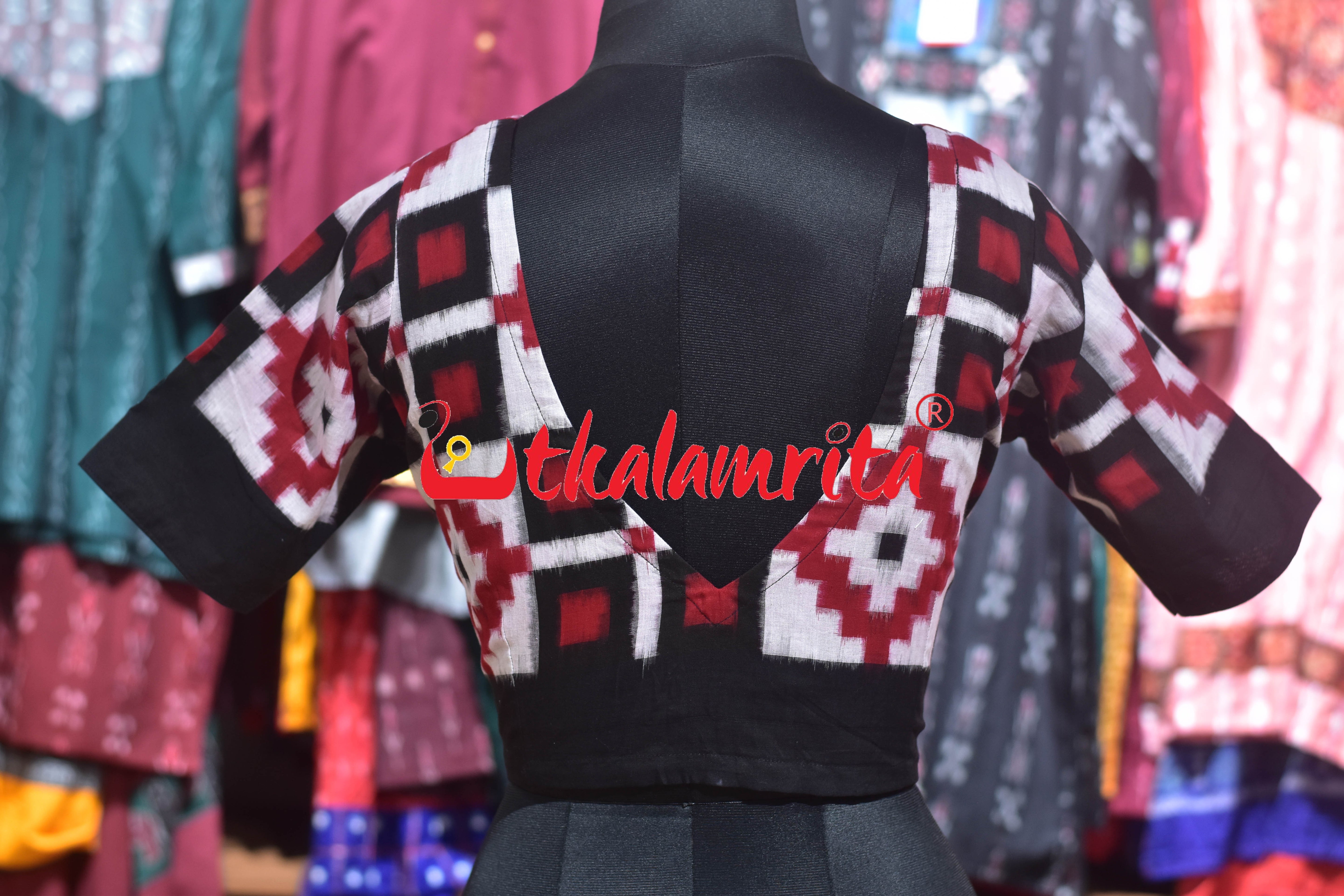 Thikiri Pasapali Red Black White (Blouse)