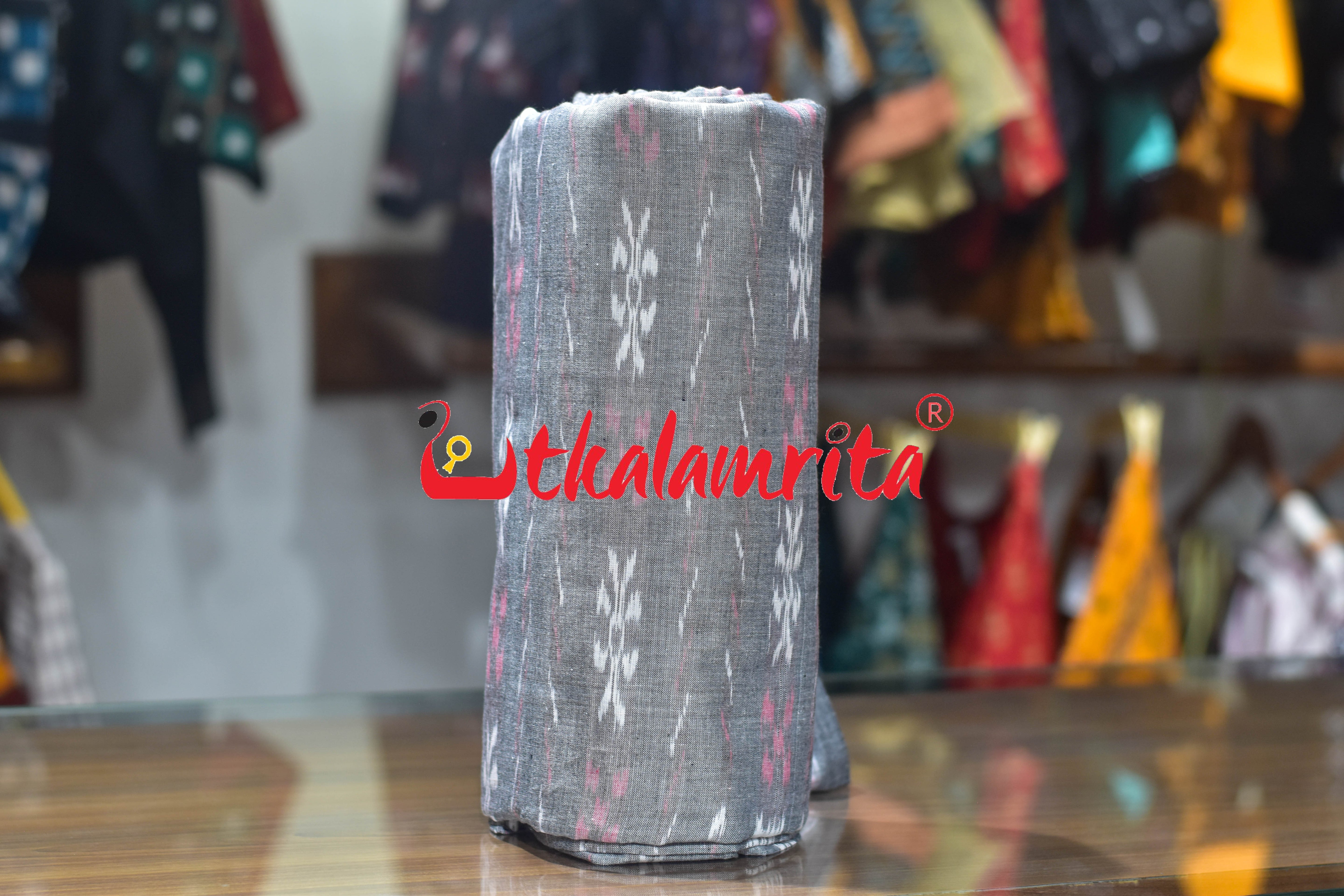 Grey Pasapali Paper Design Cotton (Fabric)