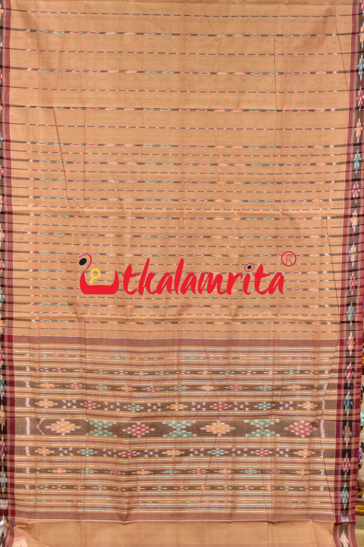 Cream Koli Maala Pittala Single Cotton Saree