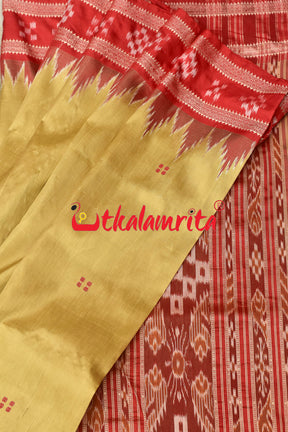 Matha Red Pasapali Jhoti Anchal Khandua Silk Saree