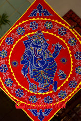 Blue Ganesha Red Patch Applique