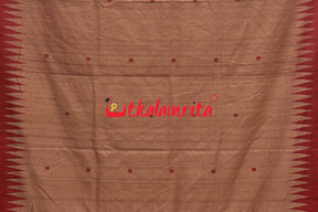 Peach Red Chakra Jaala Gopalpur Tussar Saree