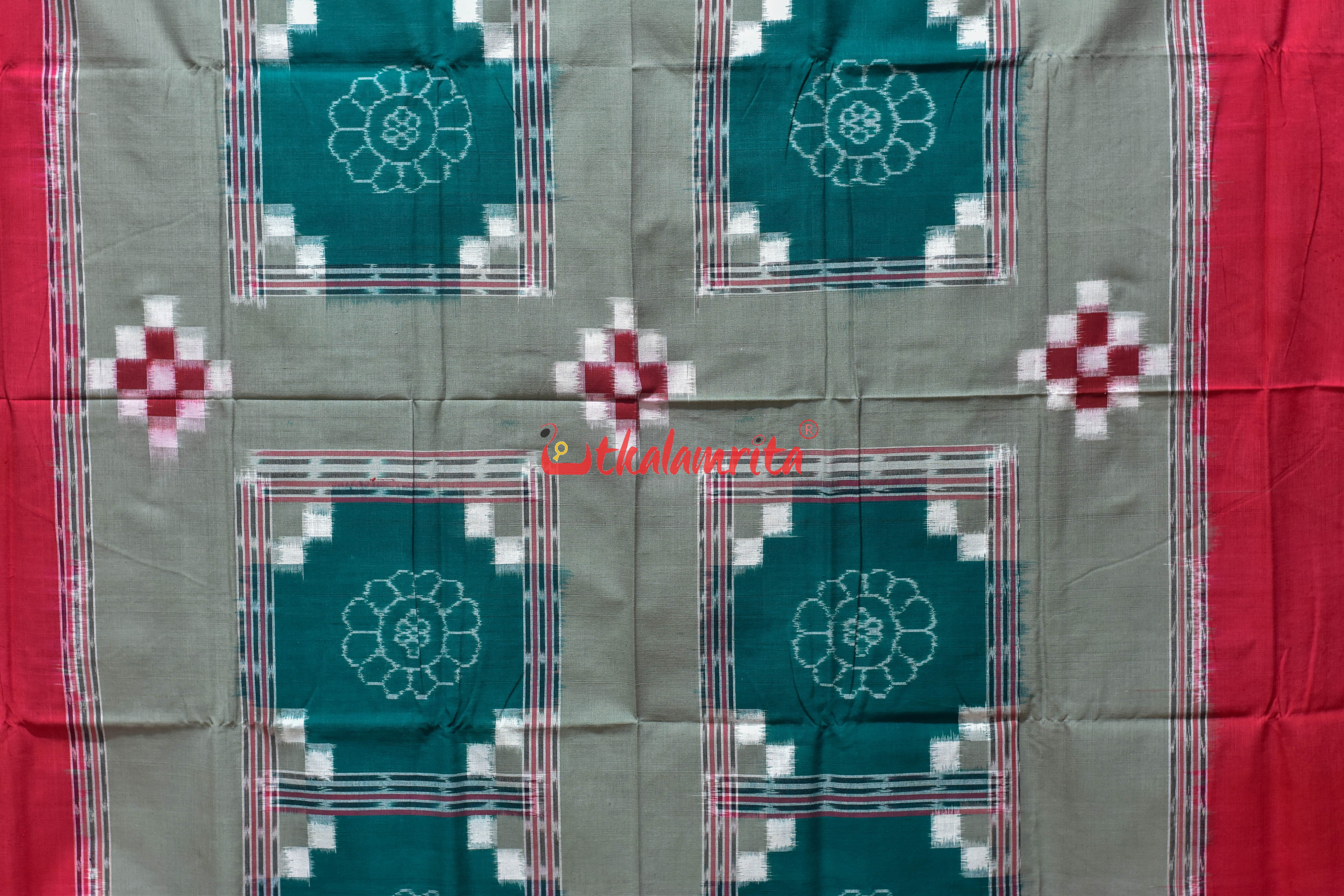 Red Olive Flower Bandha Cotton (Single Bedsheet)