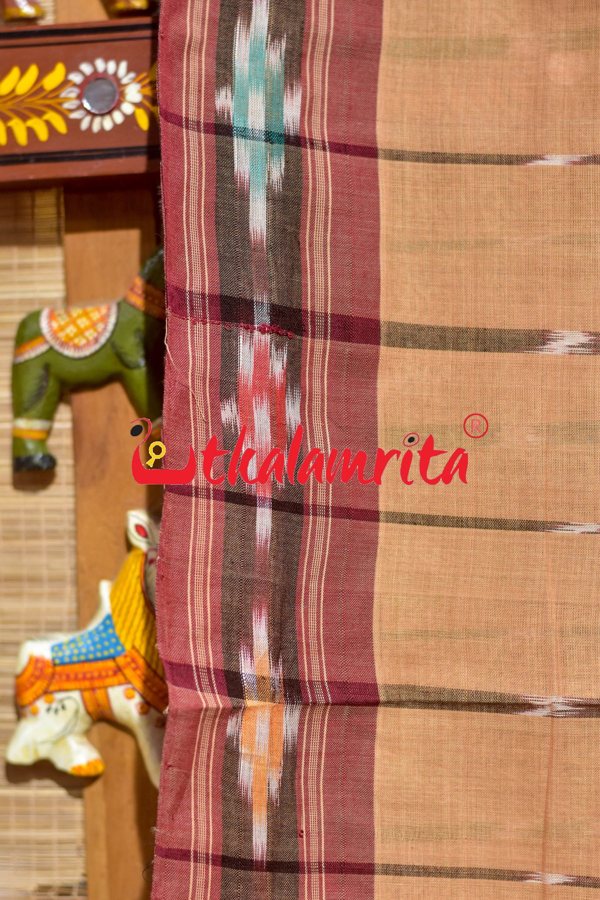 Cream Koli Maala Pittala Single Cotton Saree