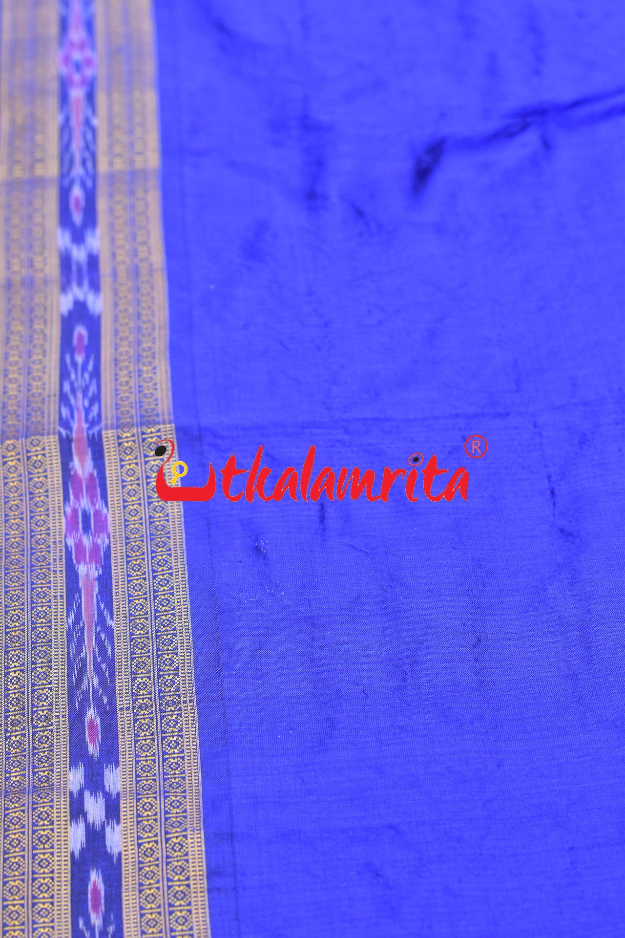 Blue Flower Bandha Silk (Fabric)