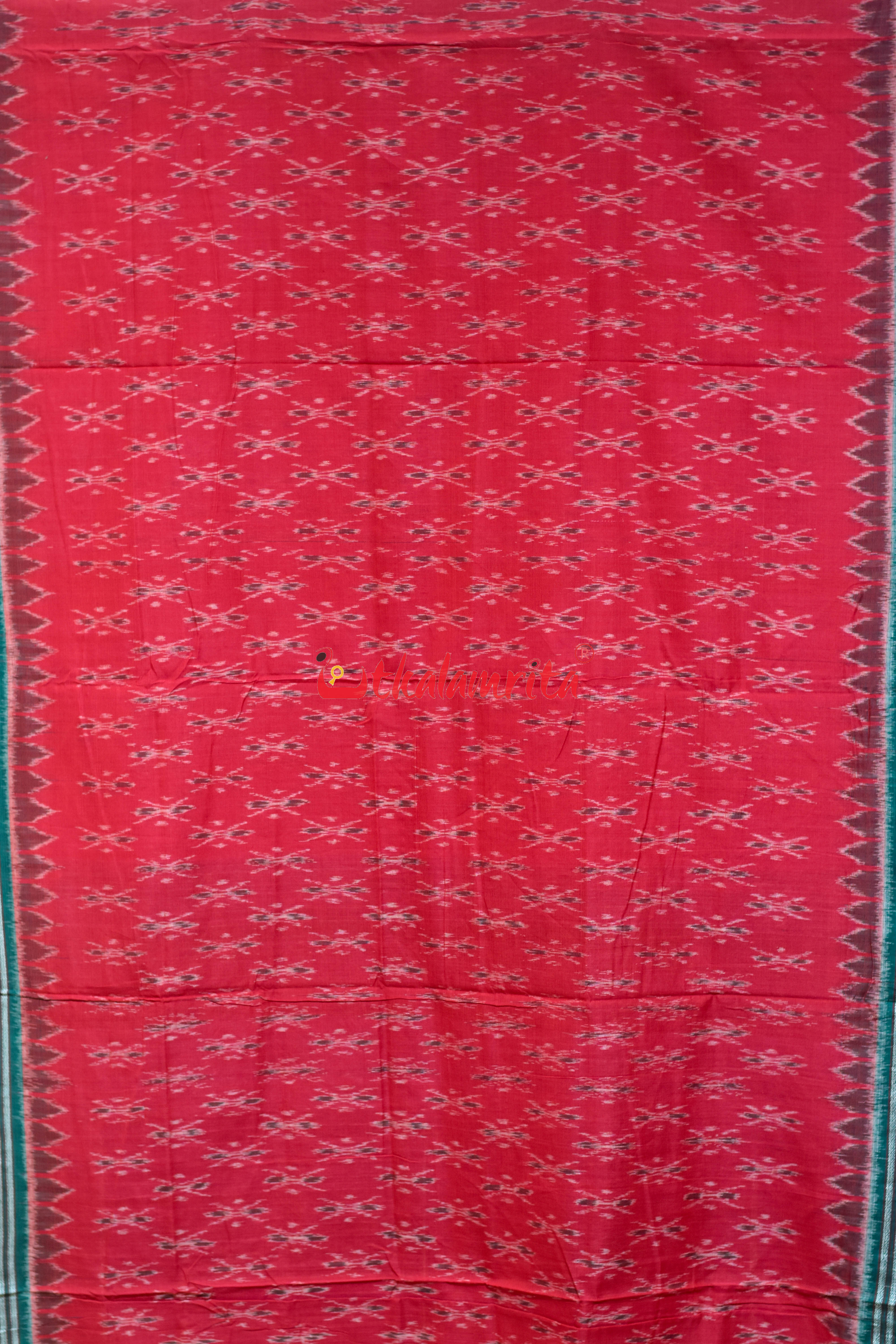 Red Damru Body Bandha Khandua Cotton Saree