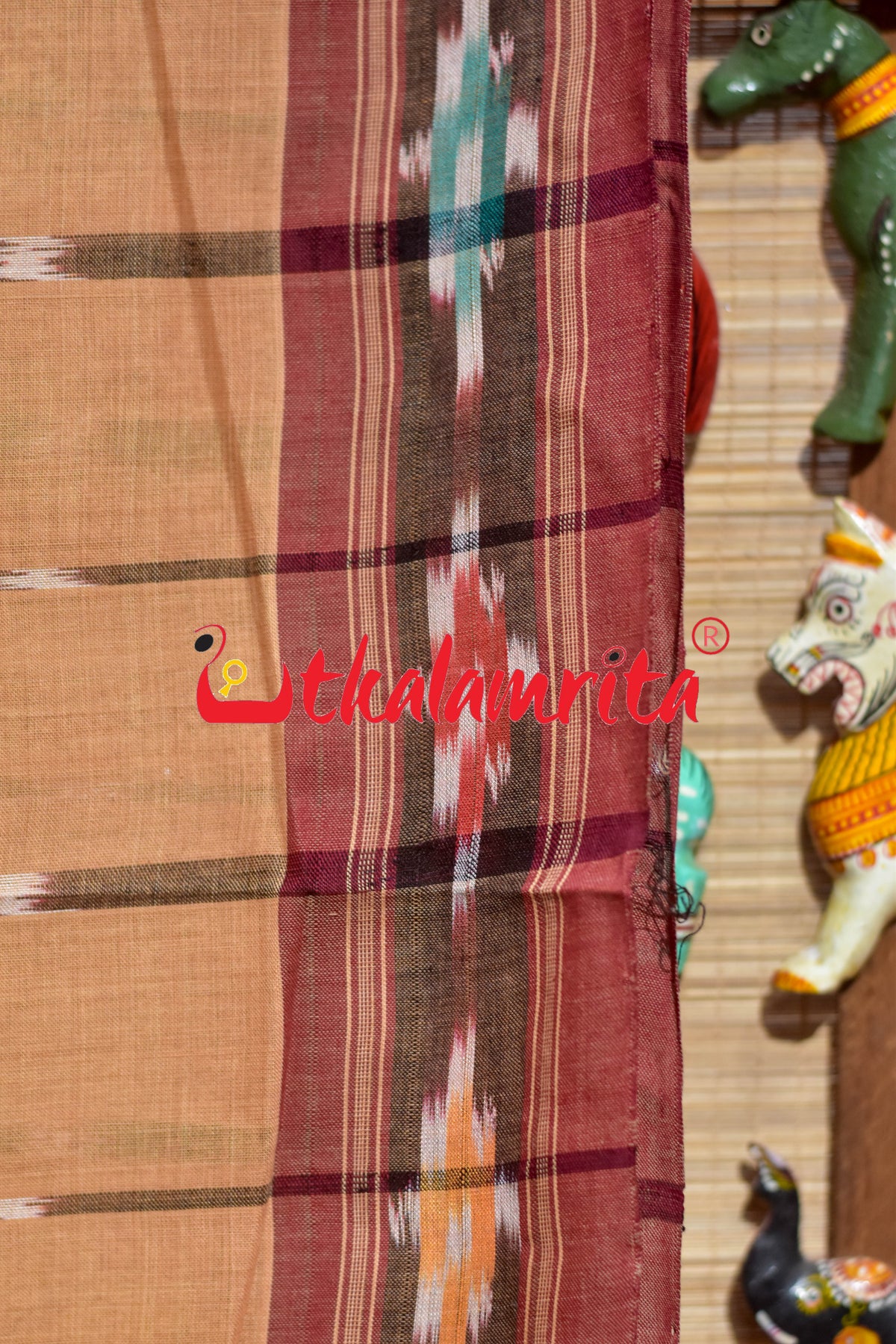 Cream Koli Maala Pittala Single Cotton Saree