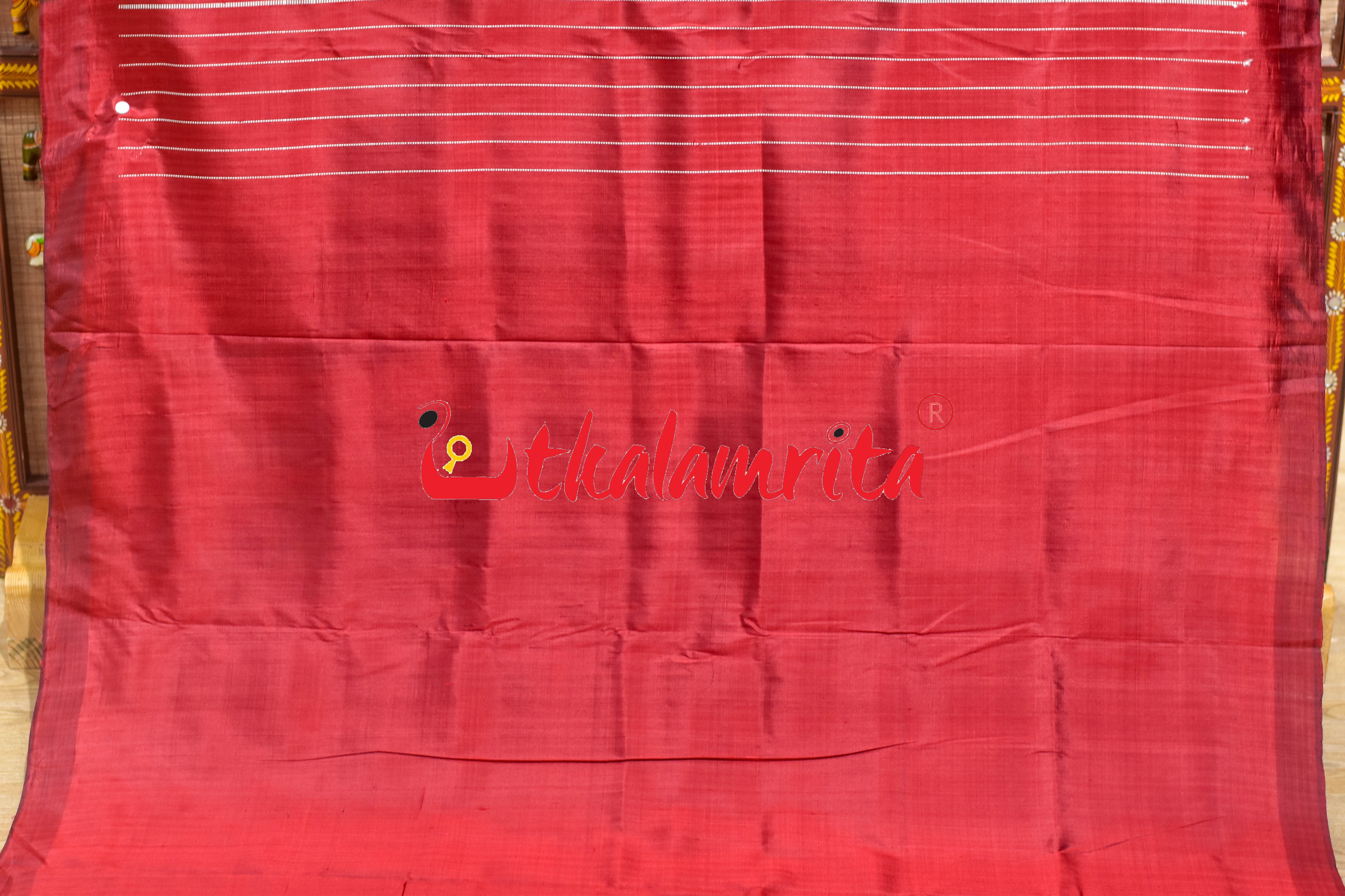 Coffee with Half Taj Mahal Border Khandua Silk Saree