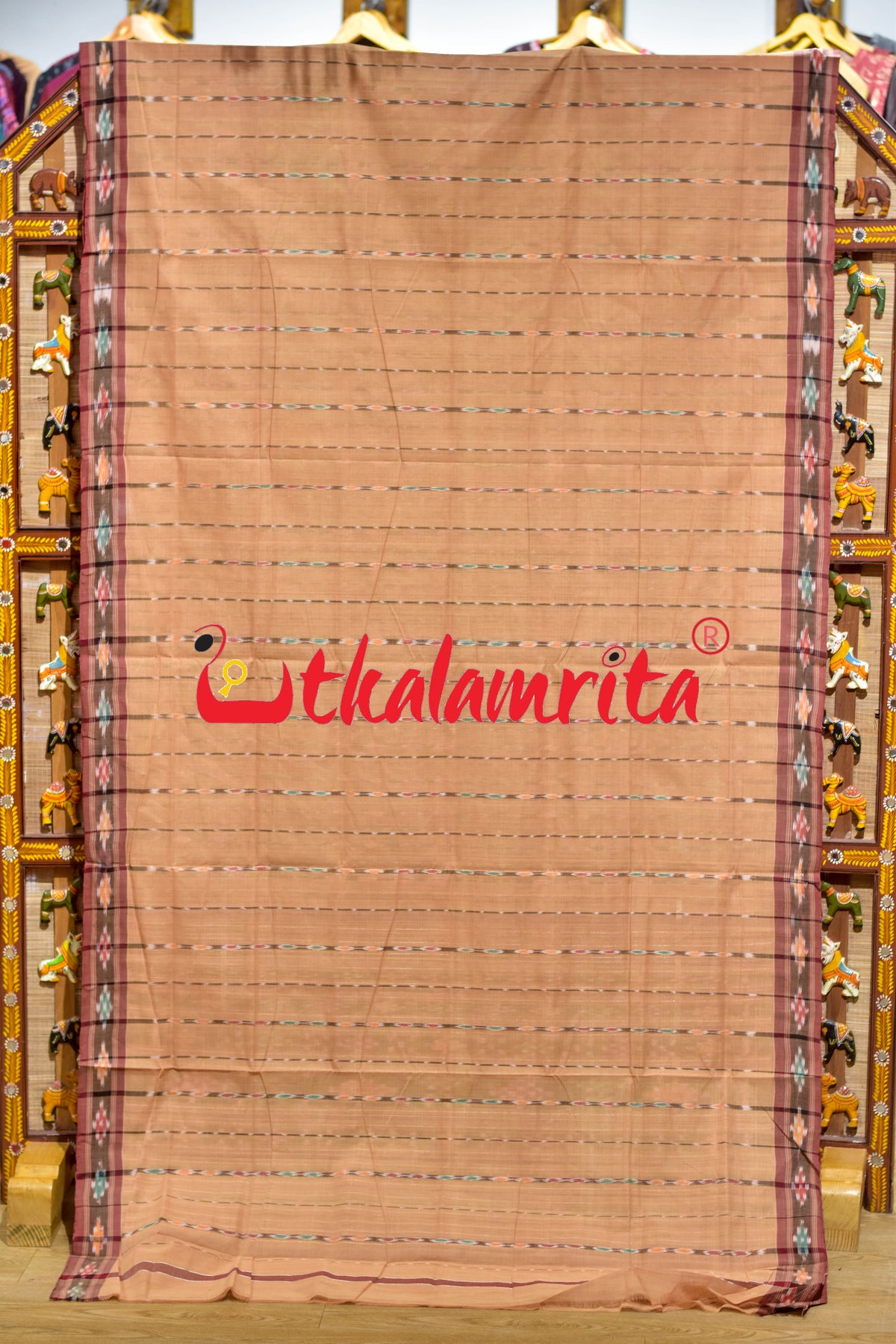 Cream Koli Maala Pittala Single Cotton Saree