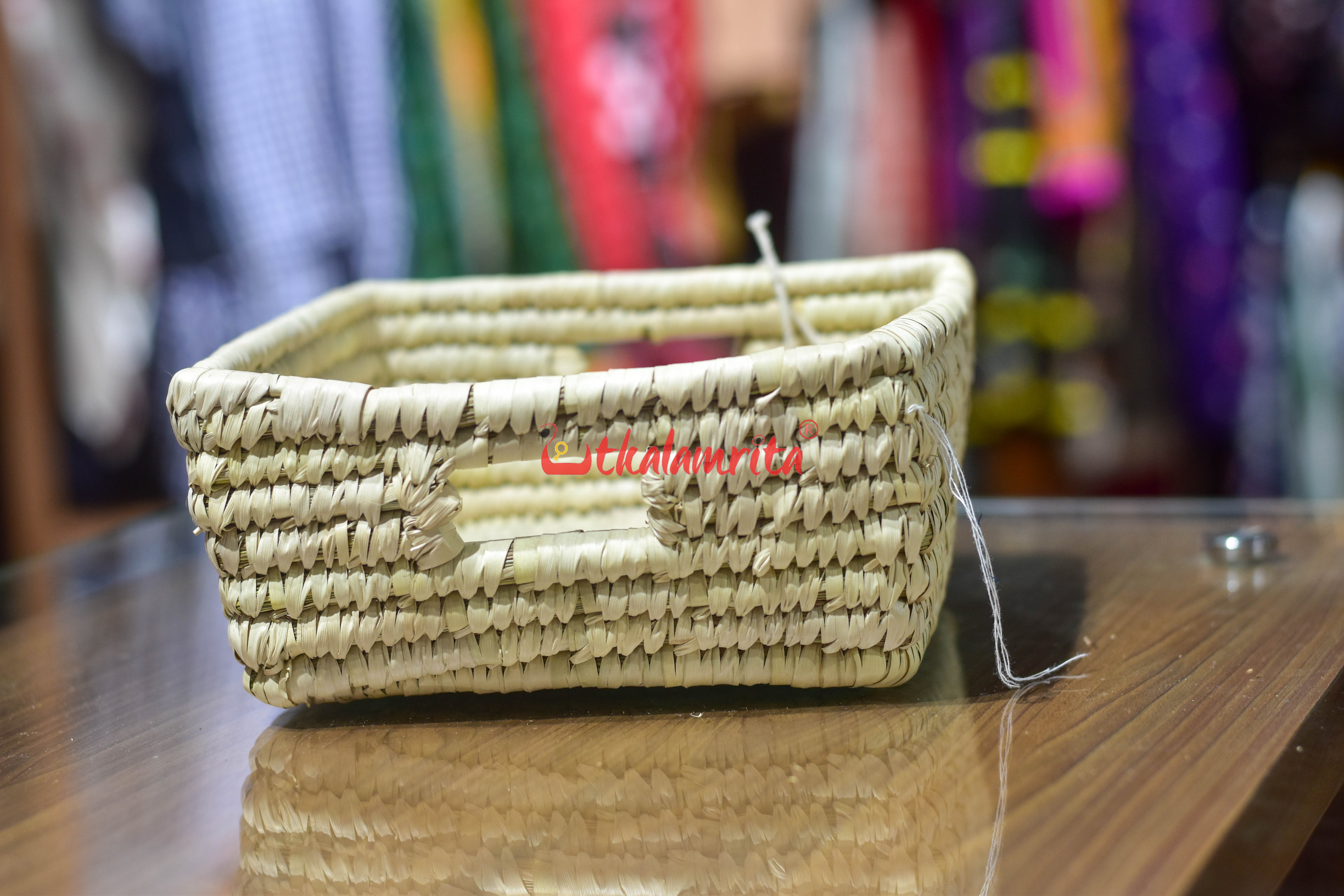 Sabai Grass Natural Square Pathuri Organiser- Small