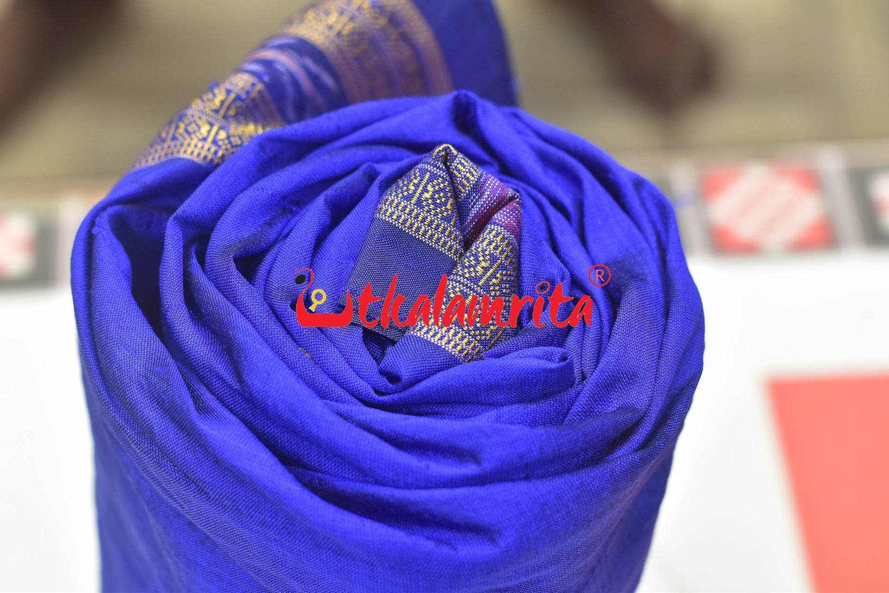 Blue Flower Bandha Silk (Fabric)