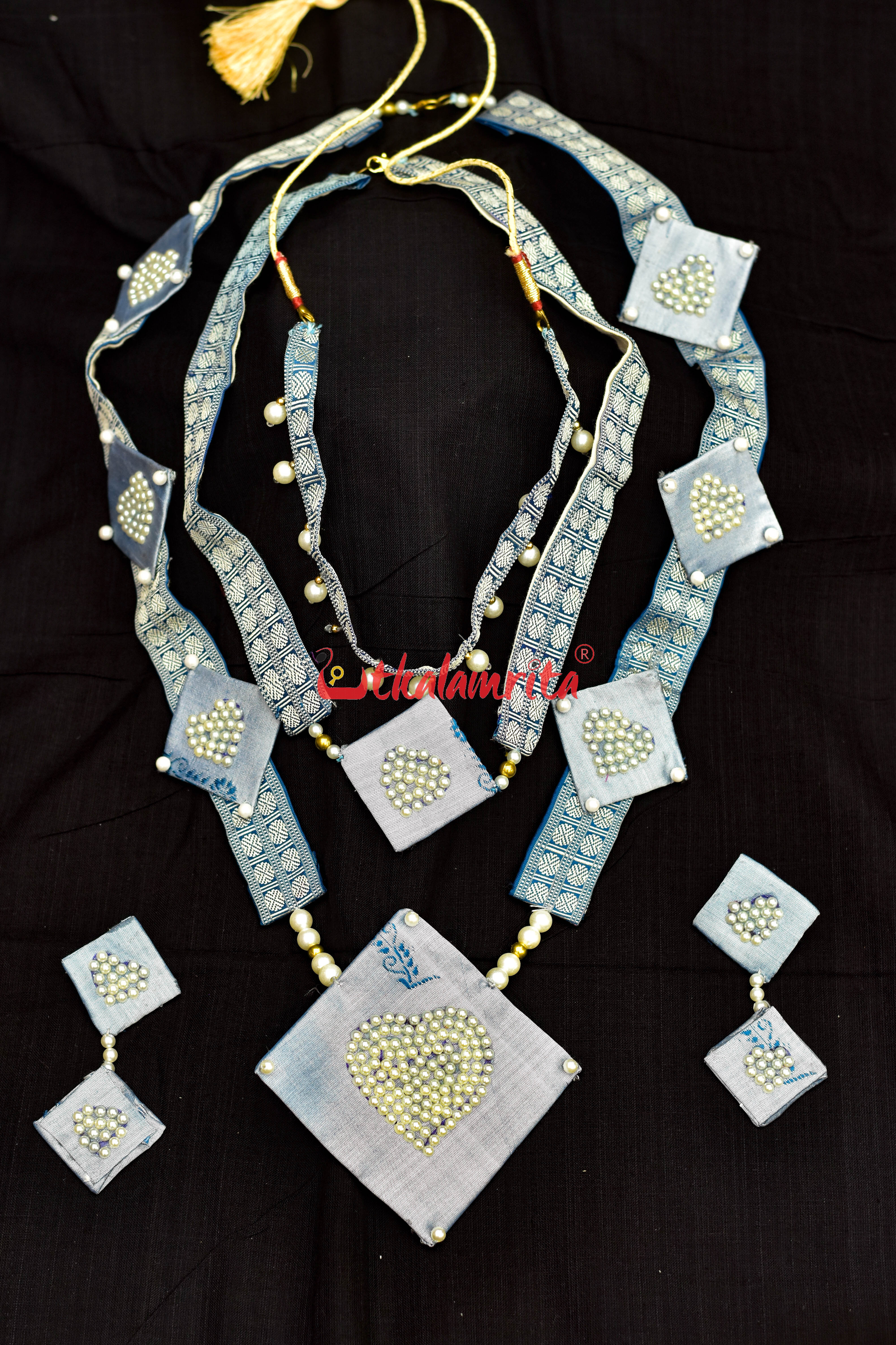 Blue Heart Handloom Jewelry Set