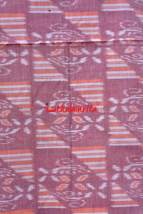 Peach Blue Khandua Cotton Saree