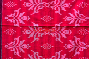 Red Maroon Sankha Khandua Cotton Saree