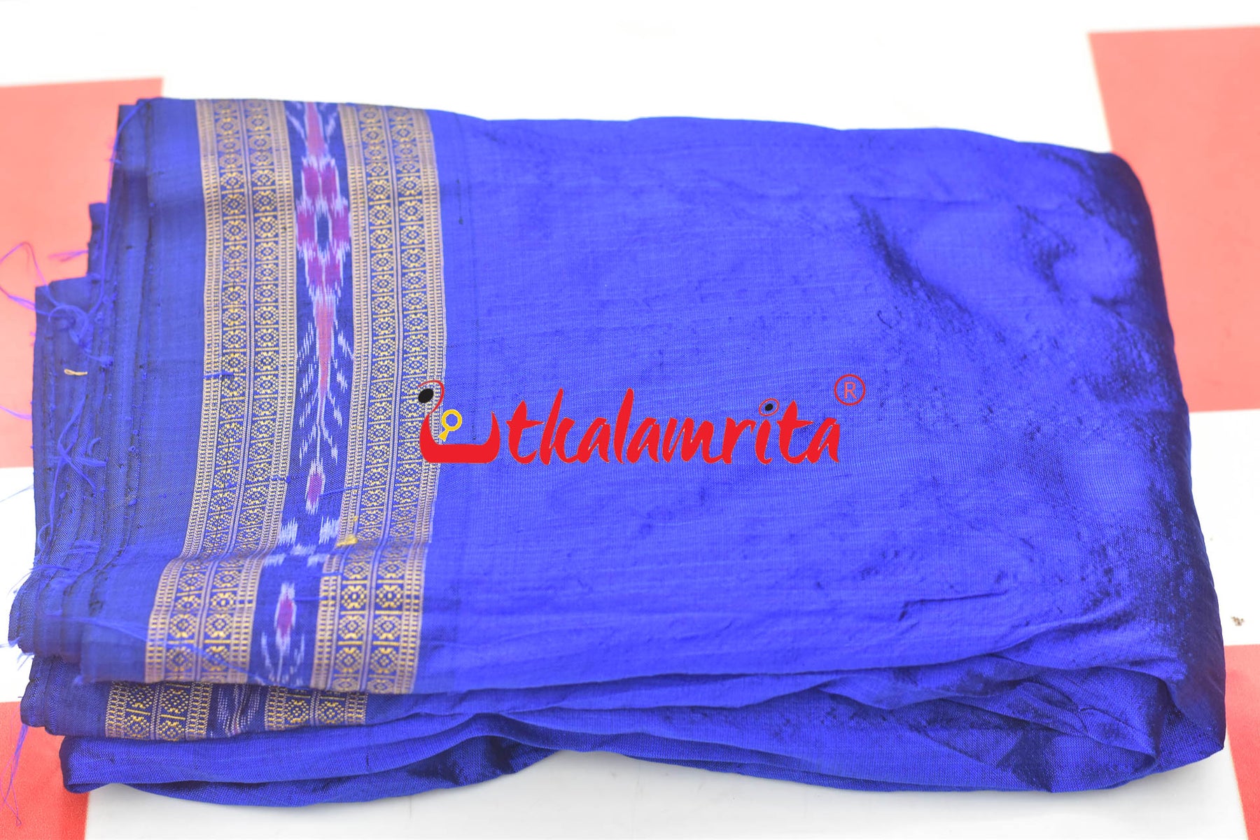 Blue Flower Bandha Silk (Fabric)