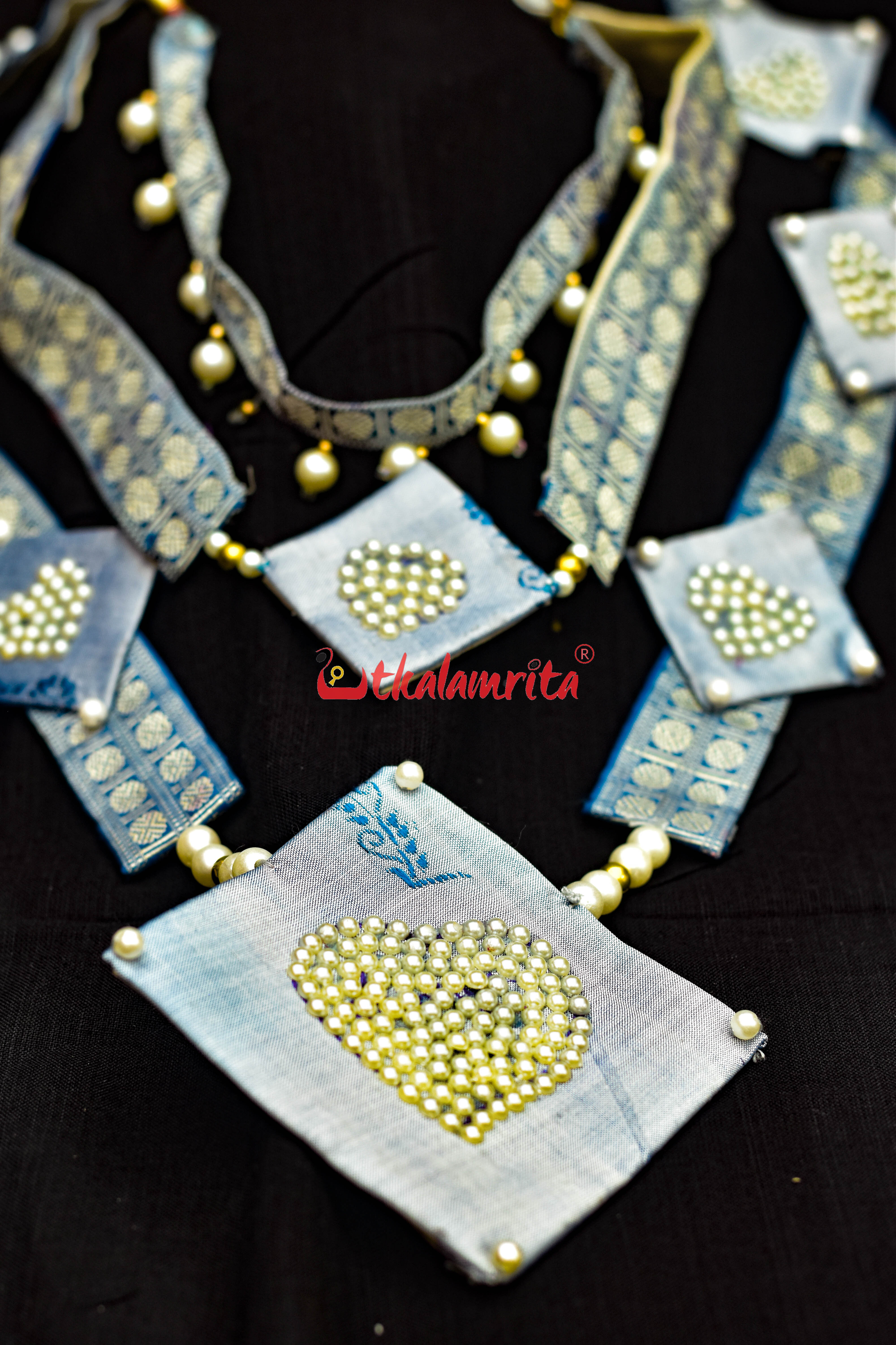 Blue Heart Handloom Jewelry Set