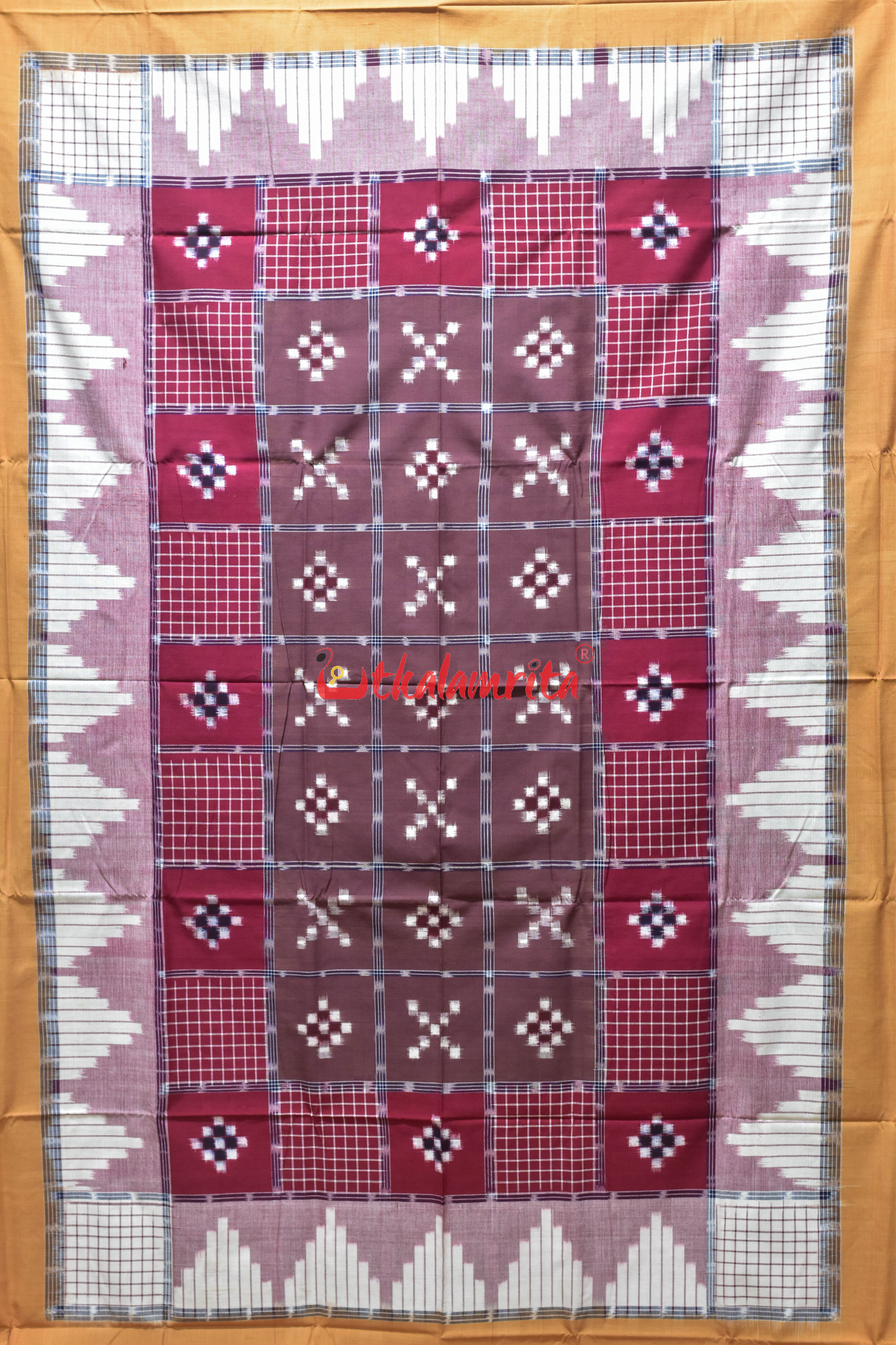 Brown Checks Triple Border Cotton (Single Bedsheet)