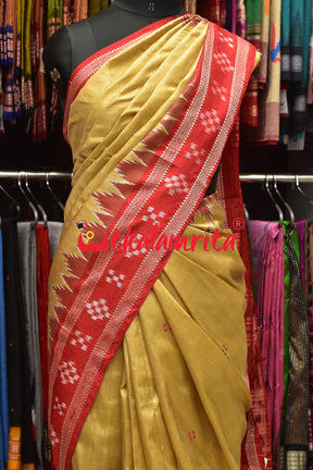 Matha Red Pasapali Jhoti Anchal Khandua Silk Saree