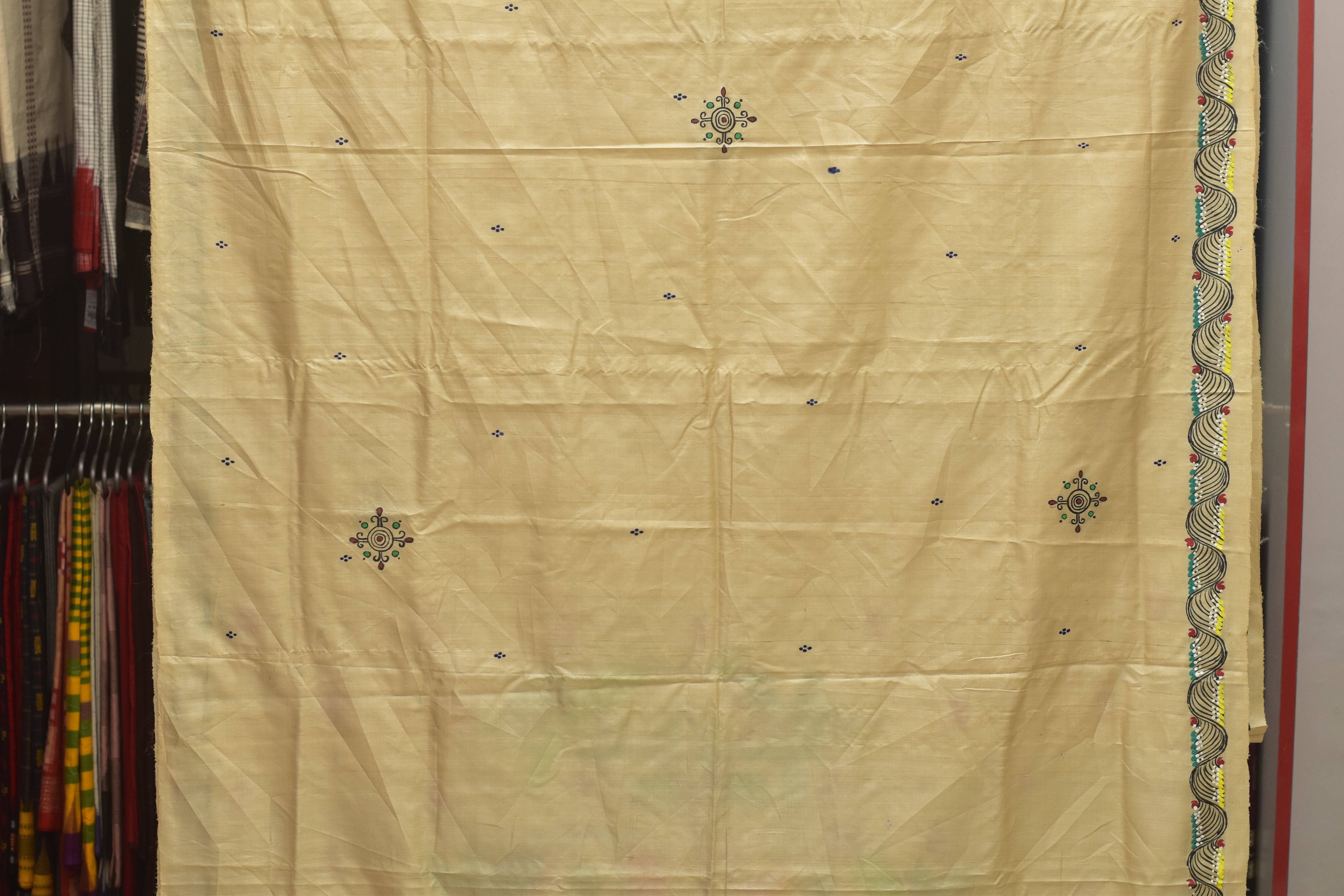 Dozen Parrots Pattachitra Tussar Silk Saree