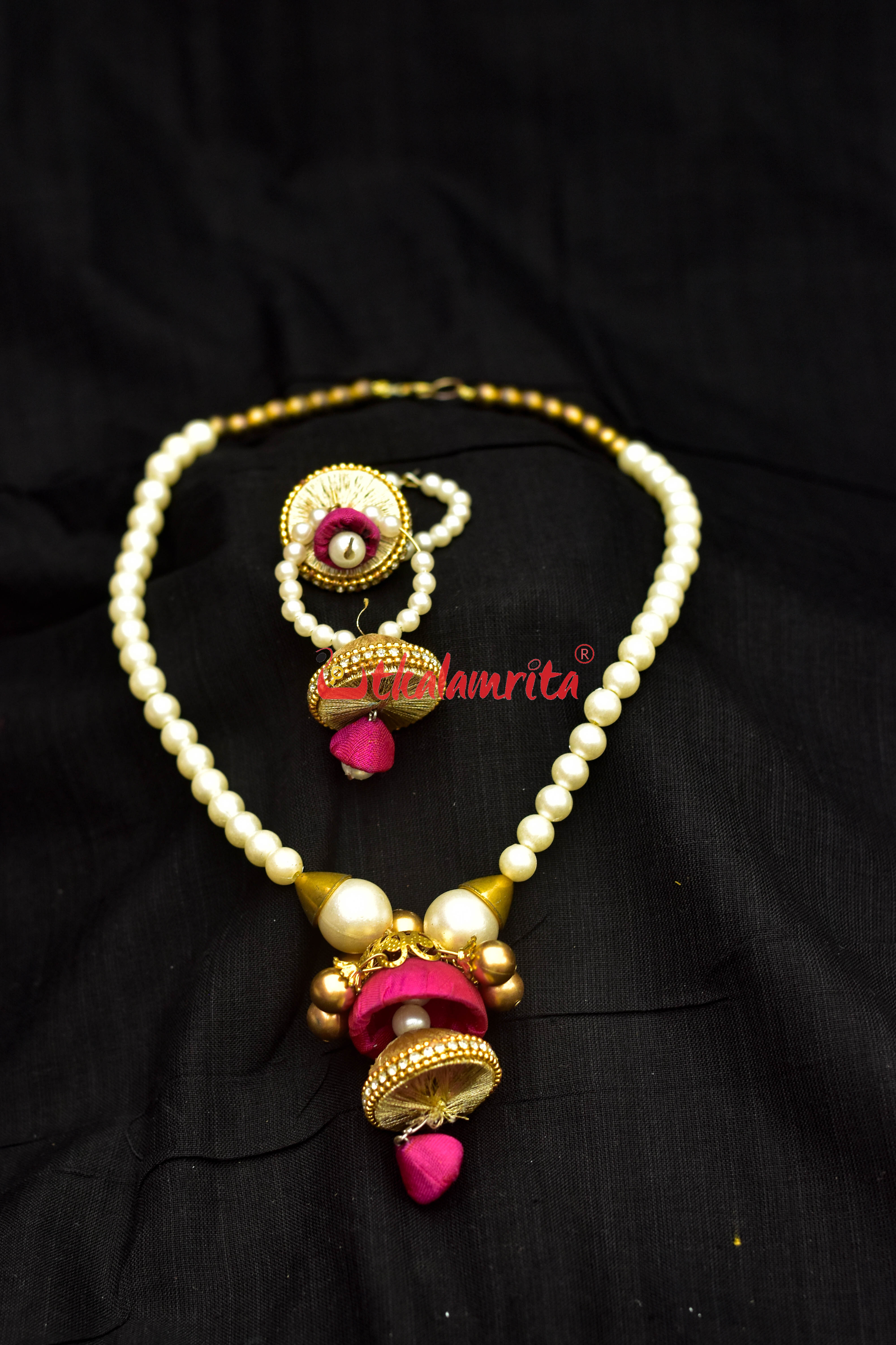 Rani pearl handloom jewellery set