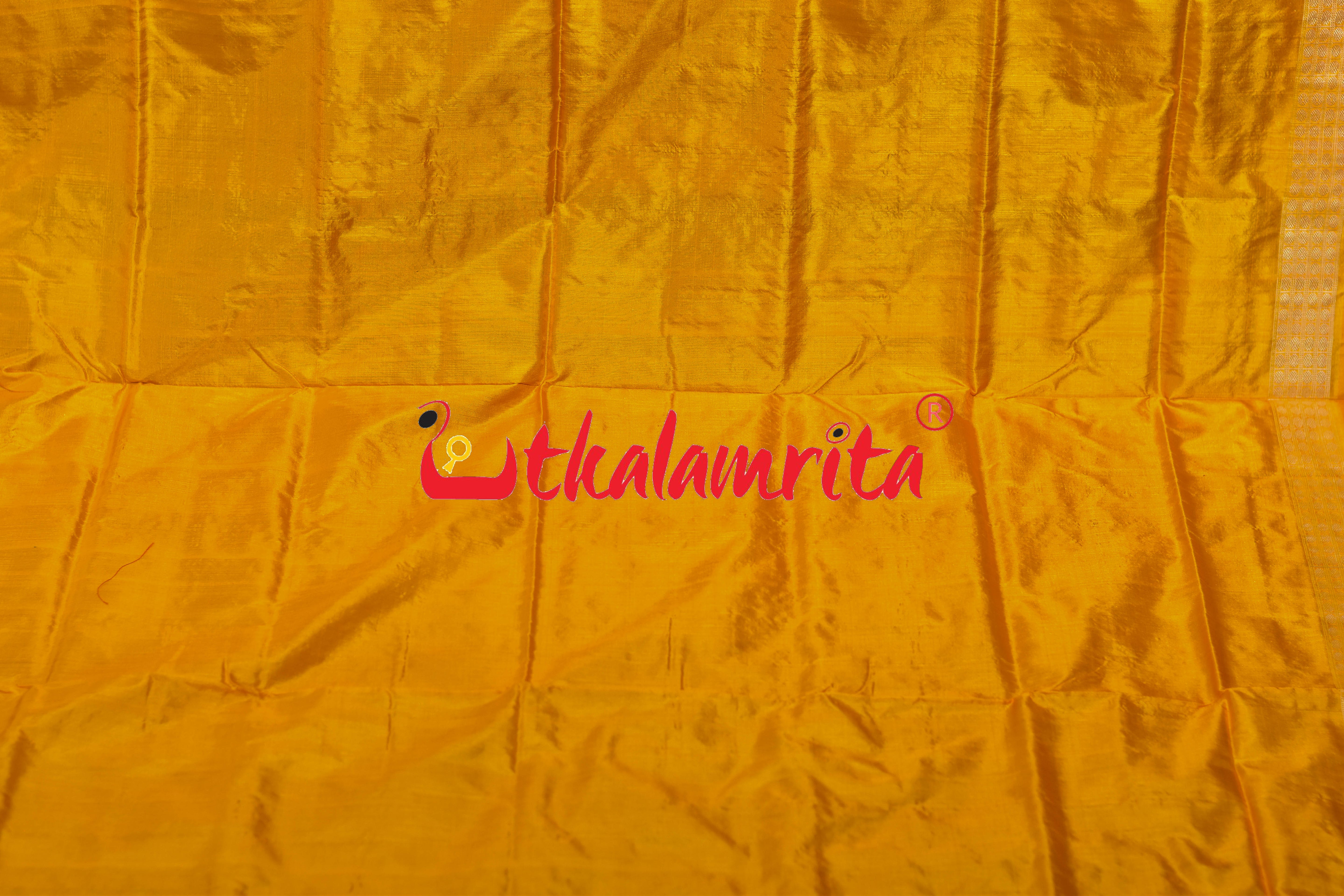 Peri Peri Green Yellow Bomkai Silk Saree
