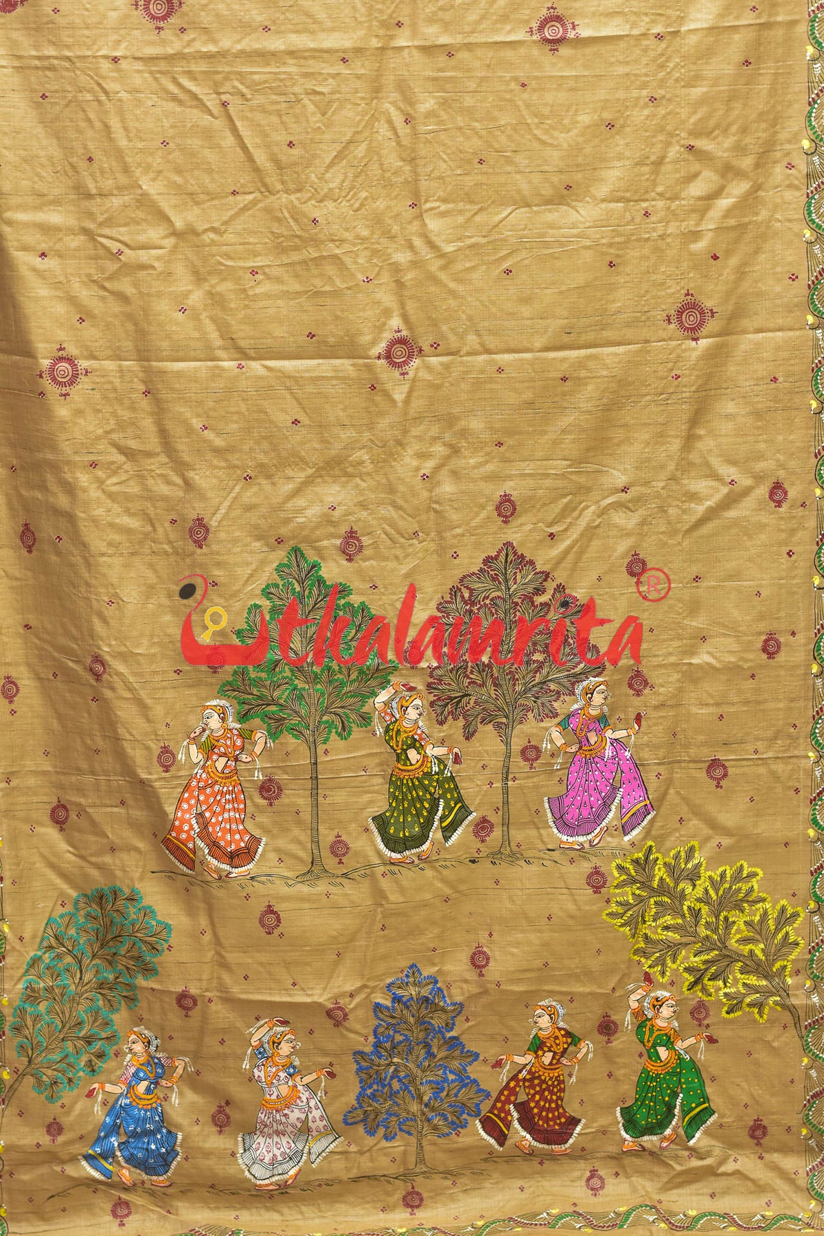 Dancers Pattachitra Tussar Silk Saree