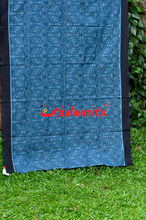 Blue Lion Elephant Sambalpuri Cotton Saree