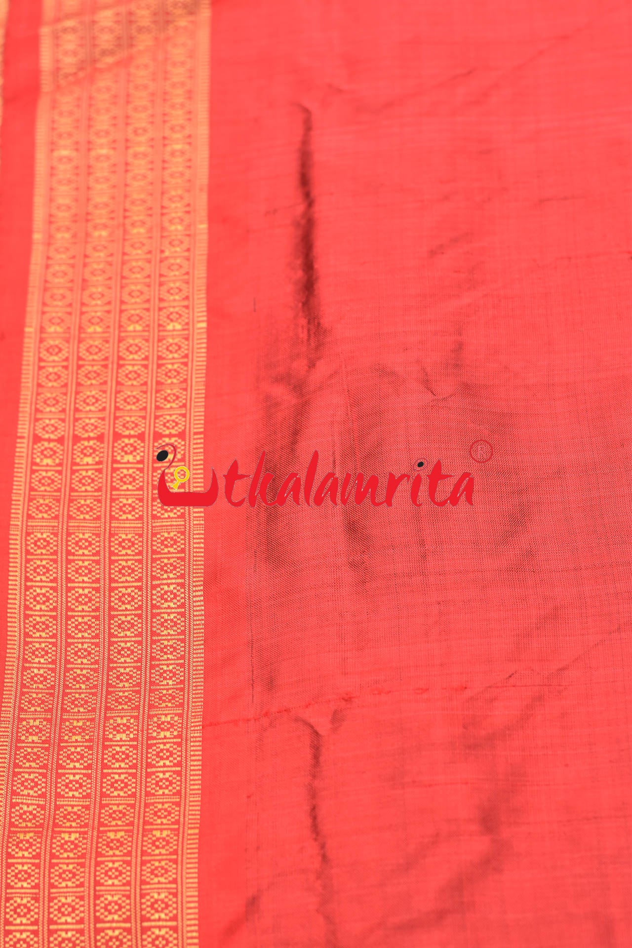 Maroon Rudrakhya Border Silk (Fabric)