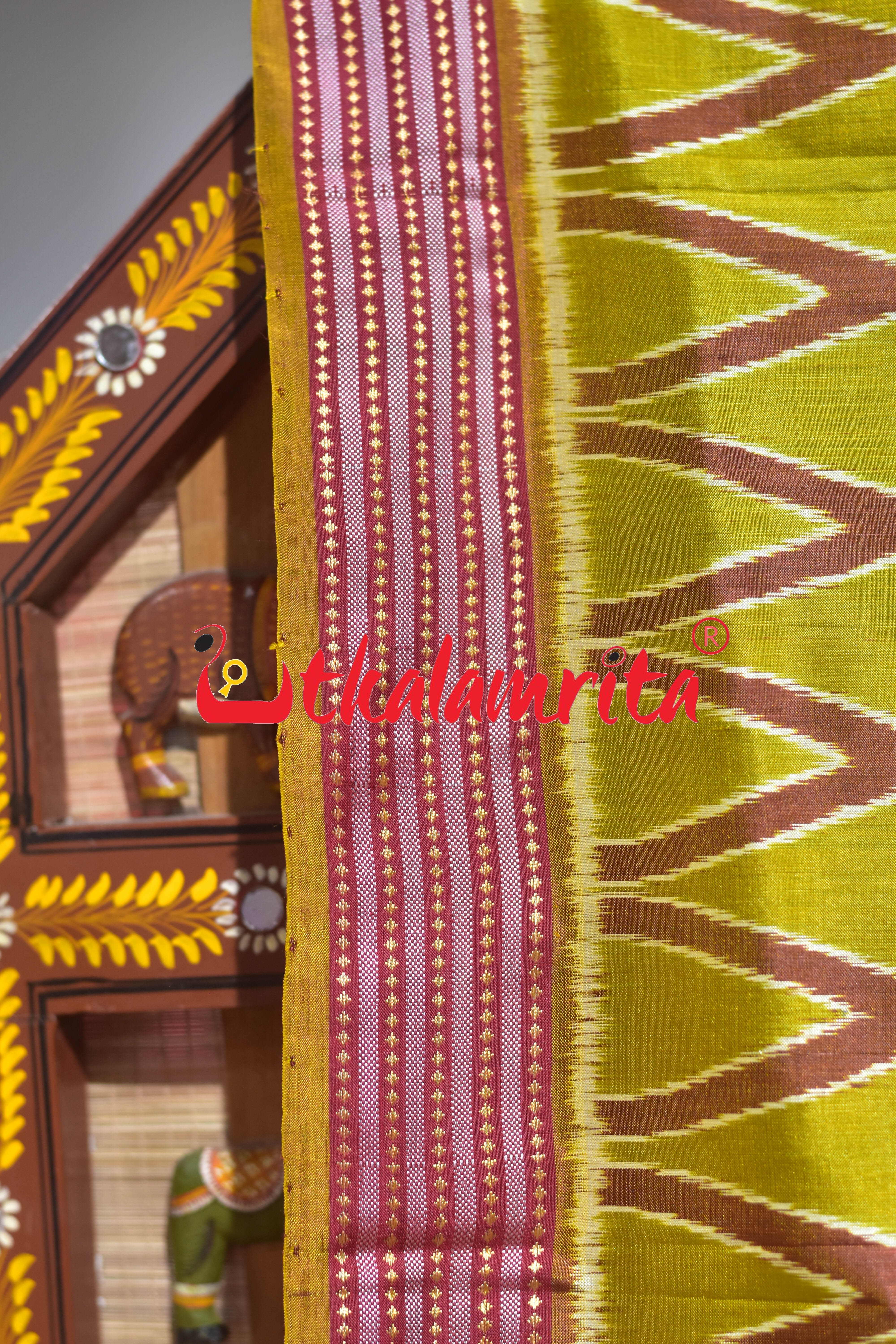 Janhiphuliya Red Border Khandua Silk Saree