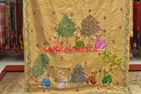 Dancers Pattachitra Tussar Silk Saree