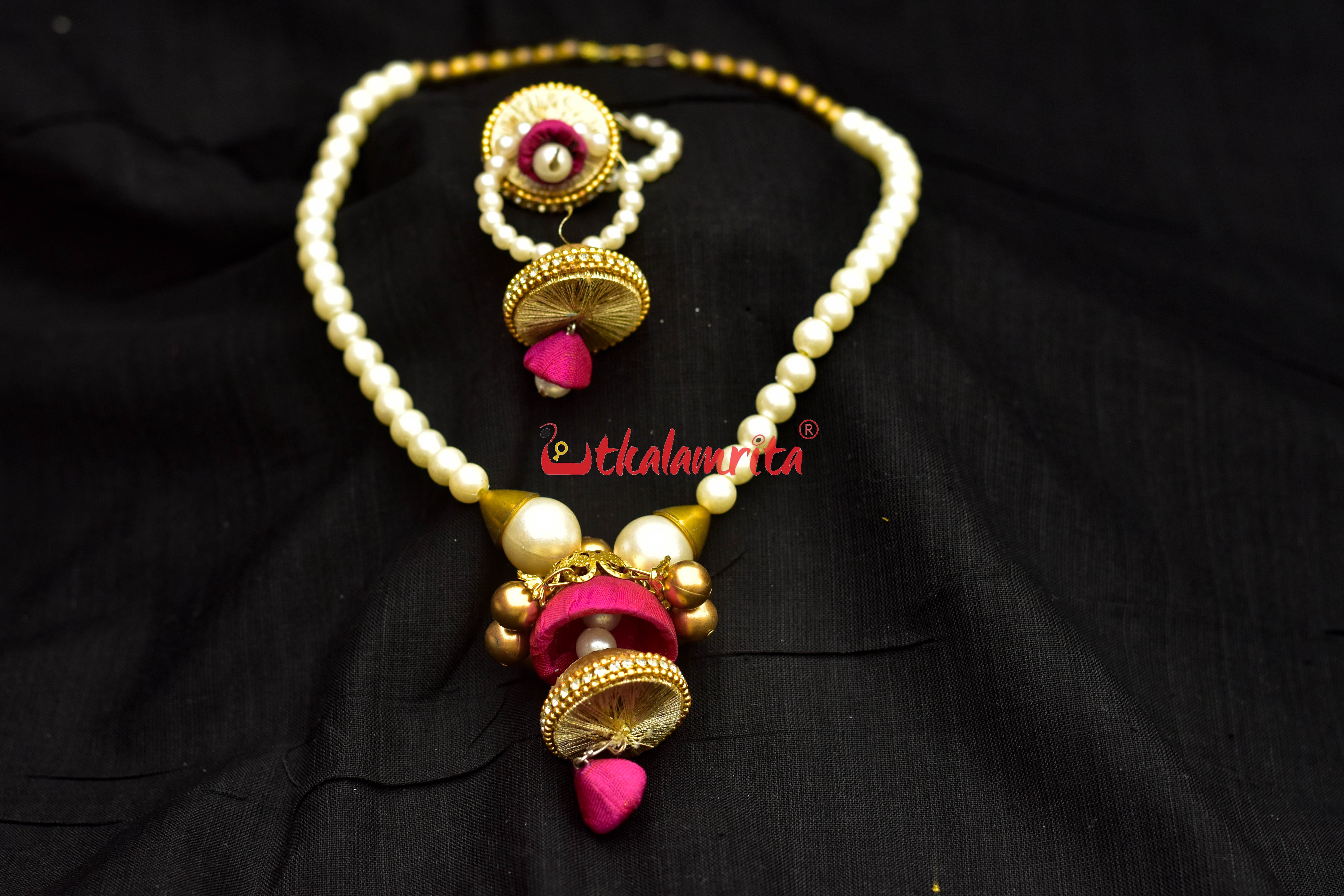 Rani pearl handloom jewellery set