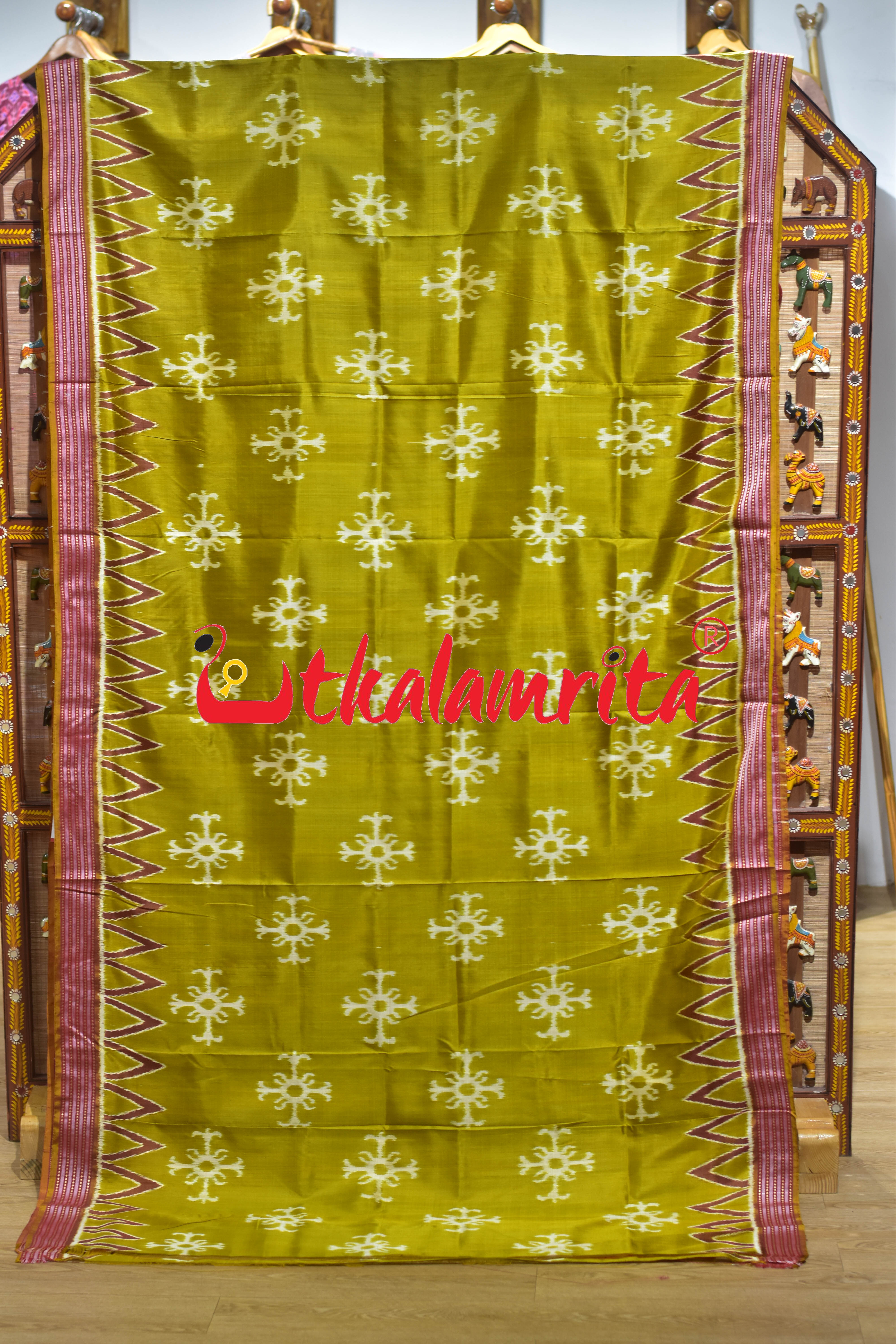Janhiphuliya Red Border Khandua Silk Saree