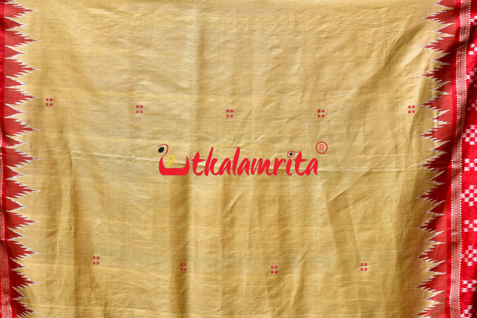 Matha Red Pasapali Jhoti Anchal Khandua Silk Saree