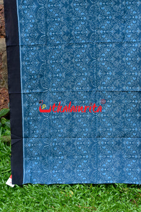 Blue Lion Elephant Sambalpuri Cotton Saree