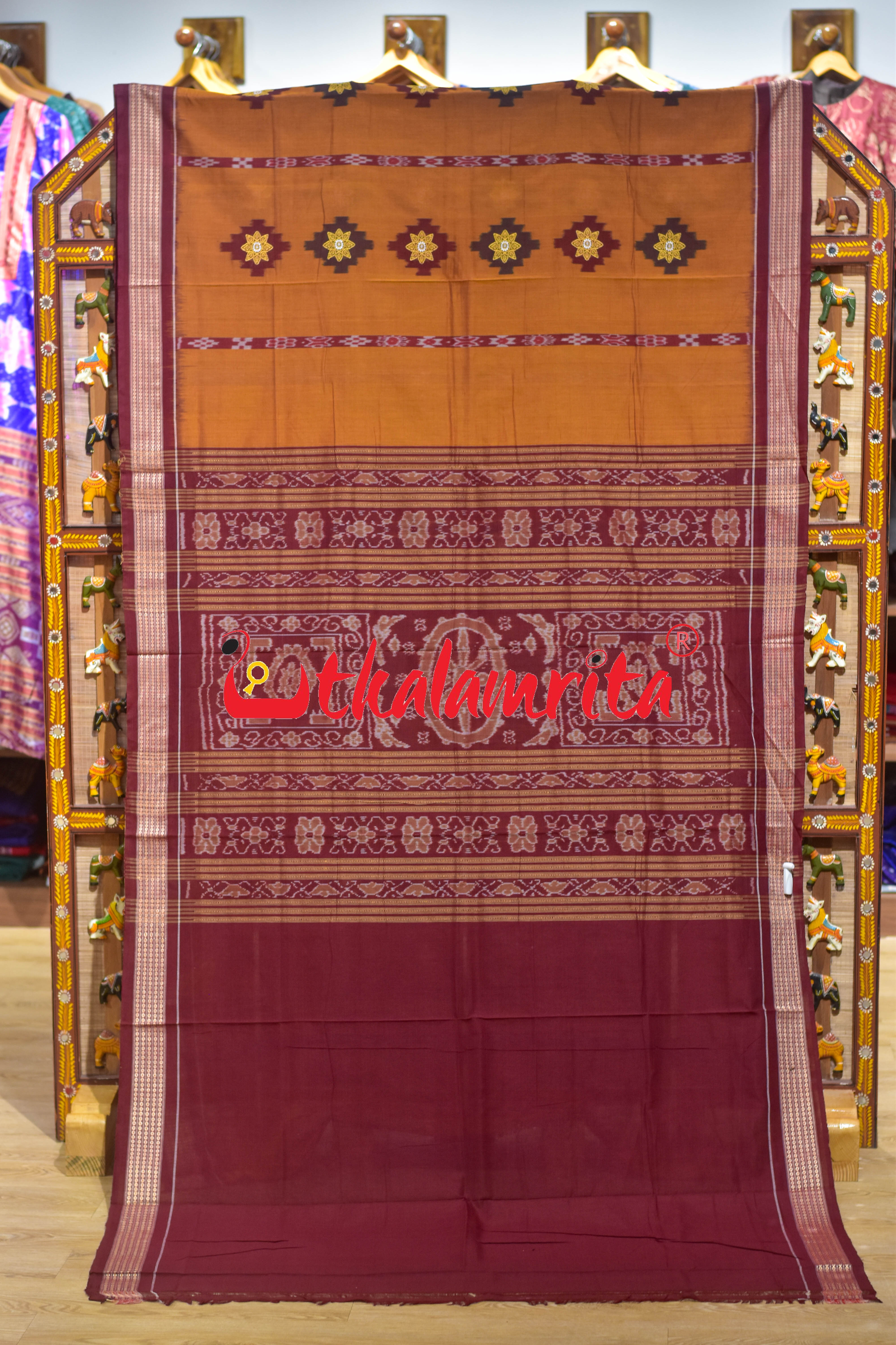 Mustard Sakta Bandha Bomkai Cotton Saree