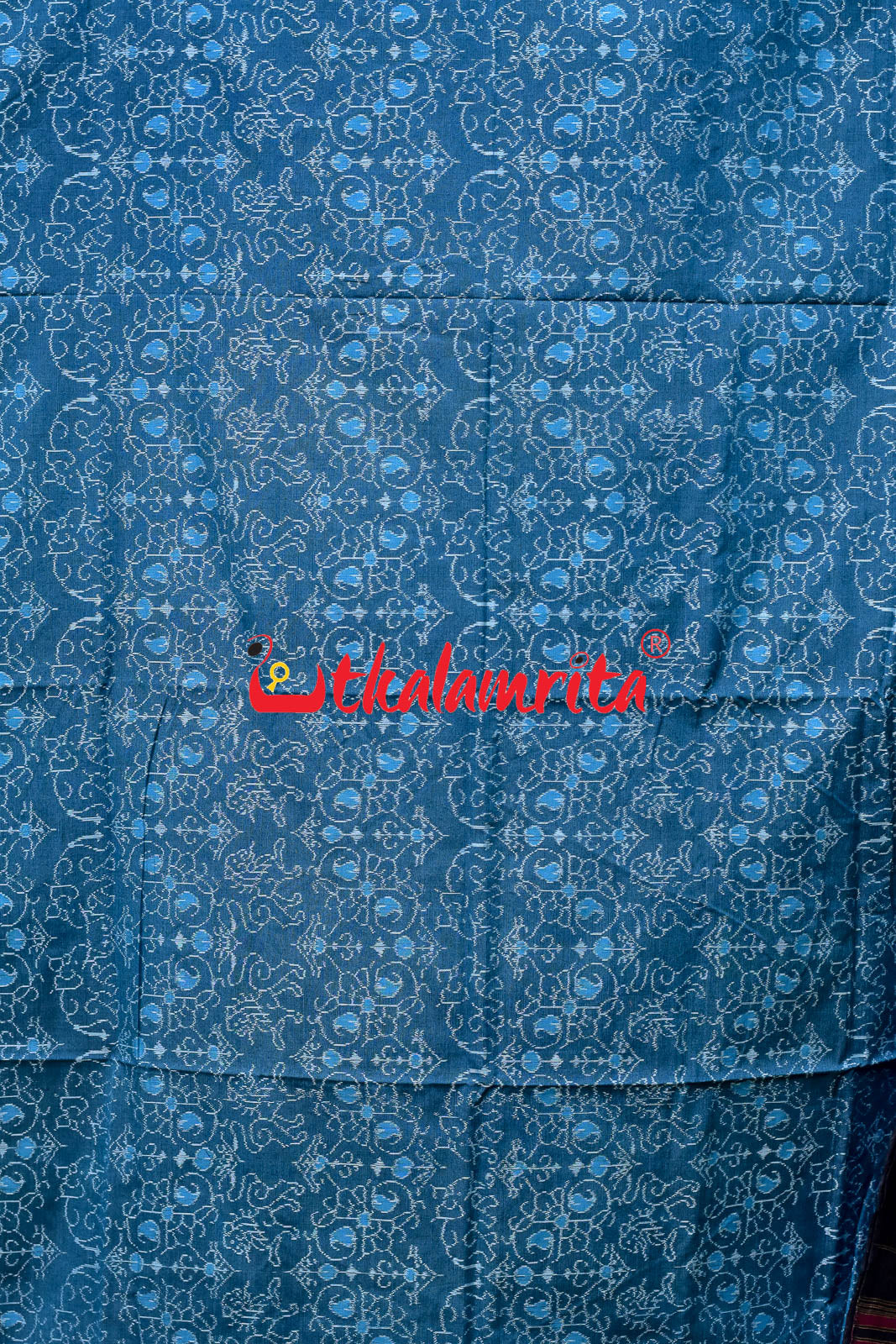 Blue Lion Elephant Sambalpuri Cotton Saree