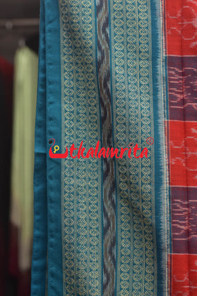 House Tribals Red Sambalpuri Cotton Saree